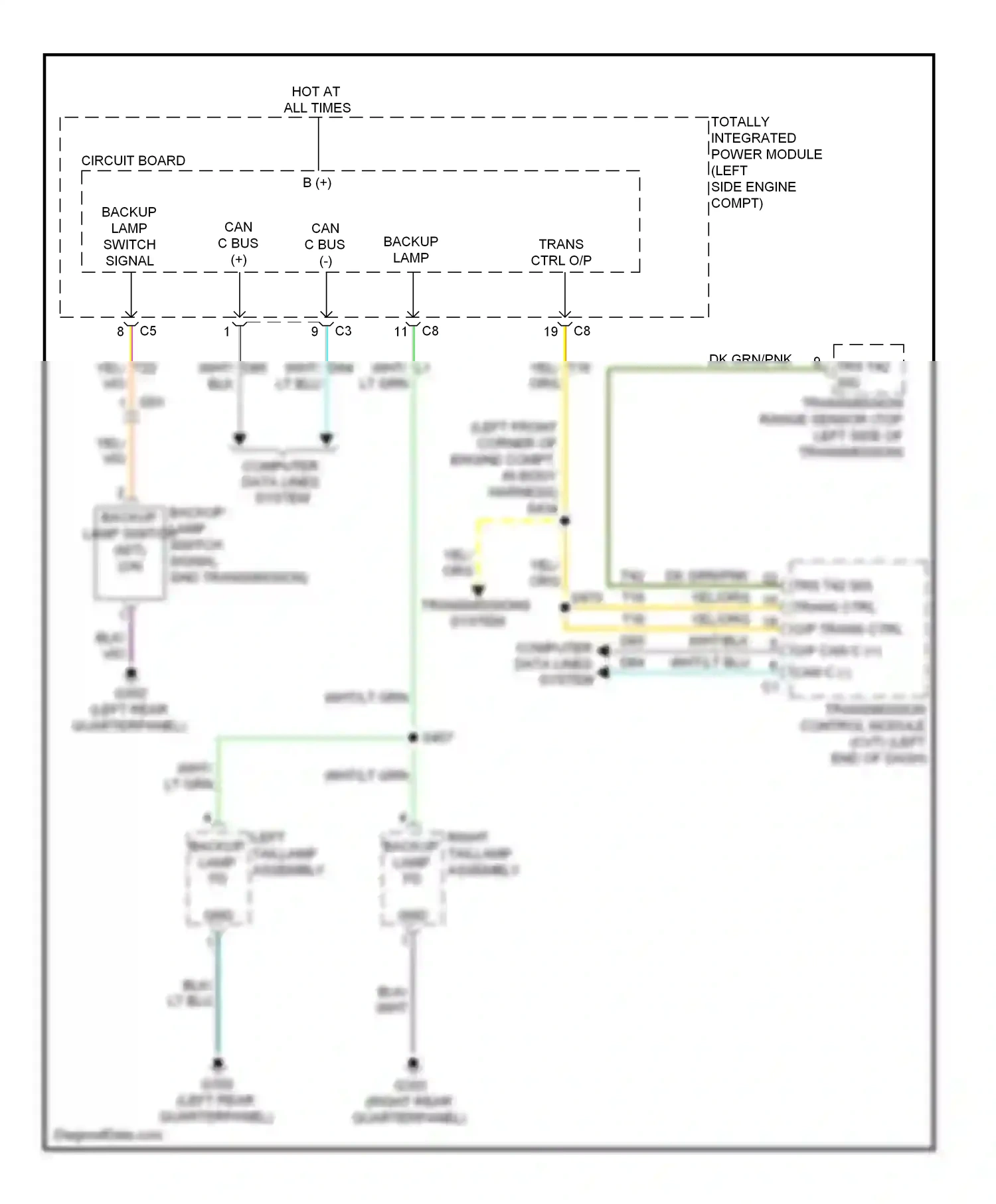 Jeep Compass I facelift 2 (2013-2016) totally integrated power module (left side engine compt) wiring diagram  (3 of 29)