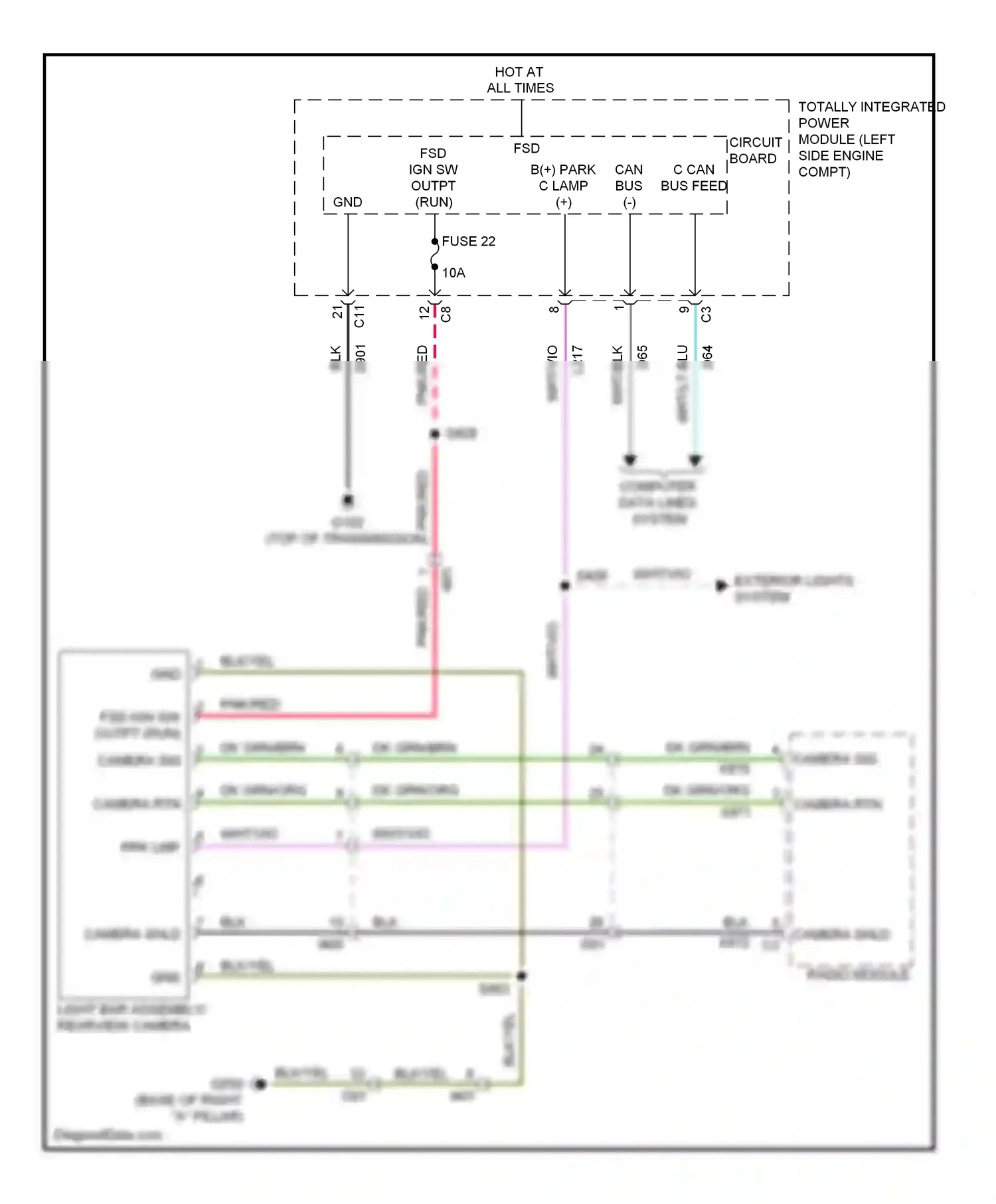 Jeep Compass I facelift 2 (2013-2016) totally integrated power module (left side engine compt) wiring diagram  (20 of 29)