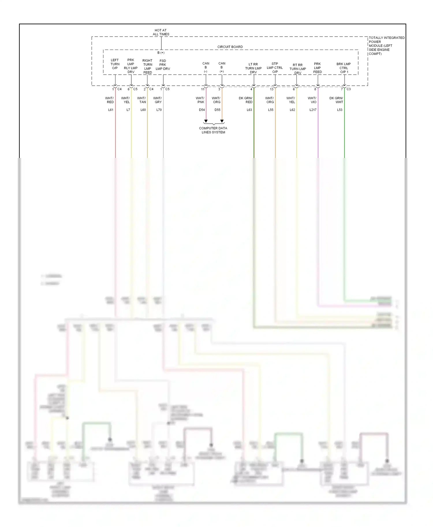 Jeep Compass I facelift 2 (2013-2016) totally integrated power module (left side engine compt) wiring diagram  (11 of 29)