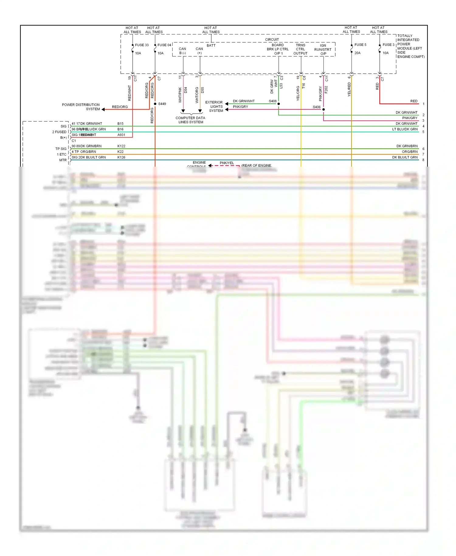 Jeep Compass I facelift 2 (2013-2016) totally integrated power module (left side engine compt) wiring diagram  (6 of 29)
