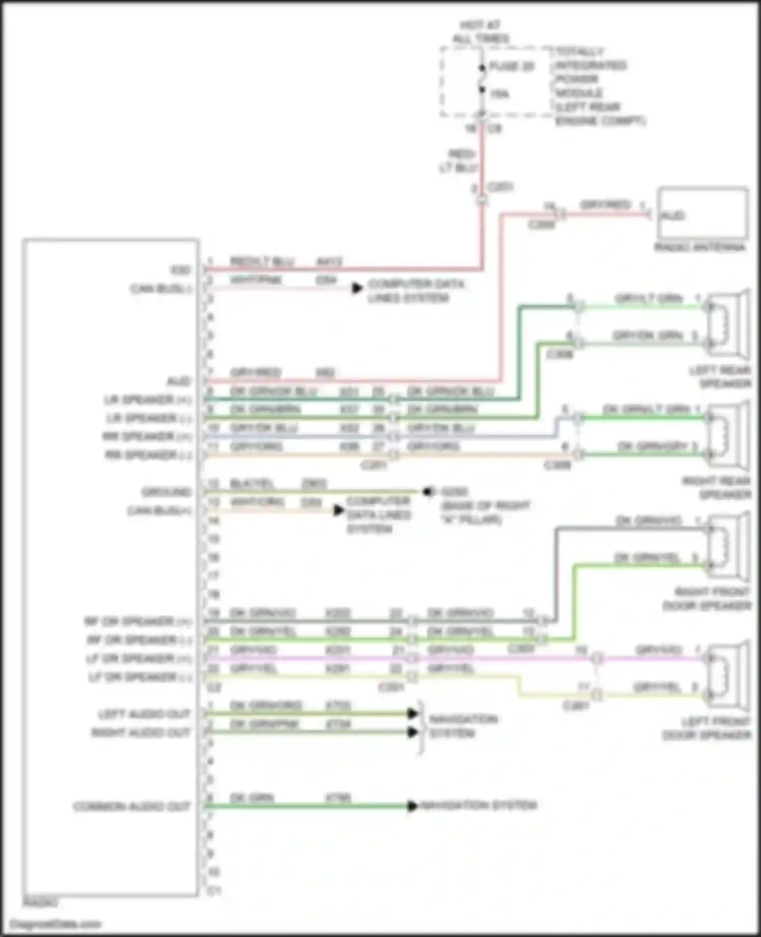 Compass Jeep I facelift (2010-2013): Radio circuit, base