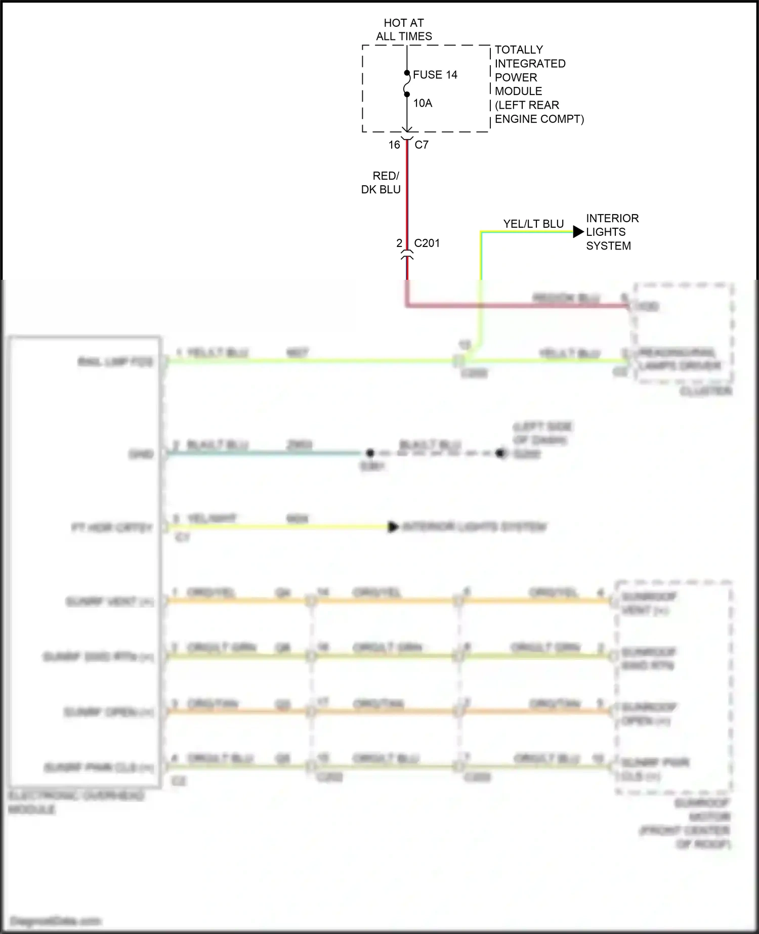 Jeep Compass I facelift (2010-2013) electronic overhead module wiring diagram  (3 of 4)