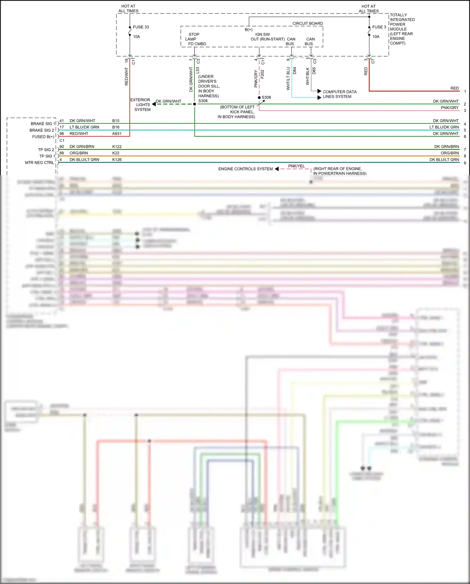 Jeep Compass I facelift (2010-2013) engine controls system wiring diagram  (4 of 4)