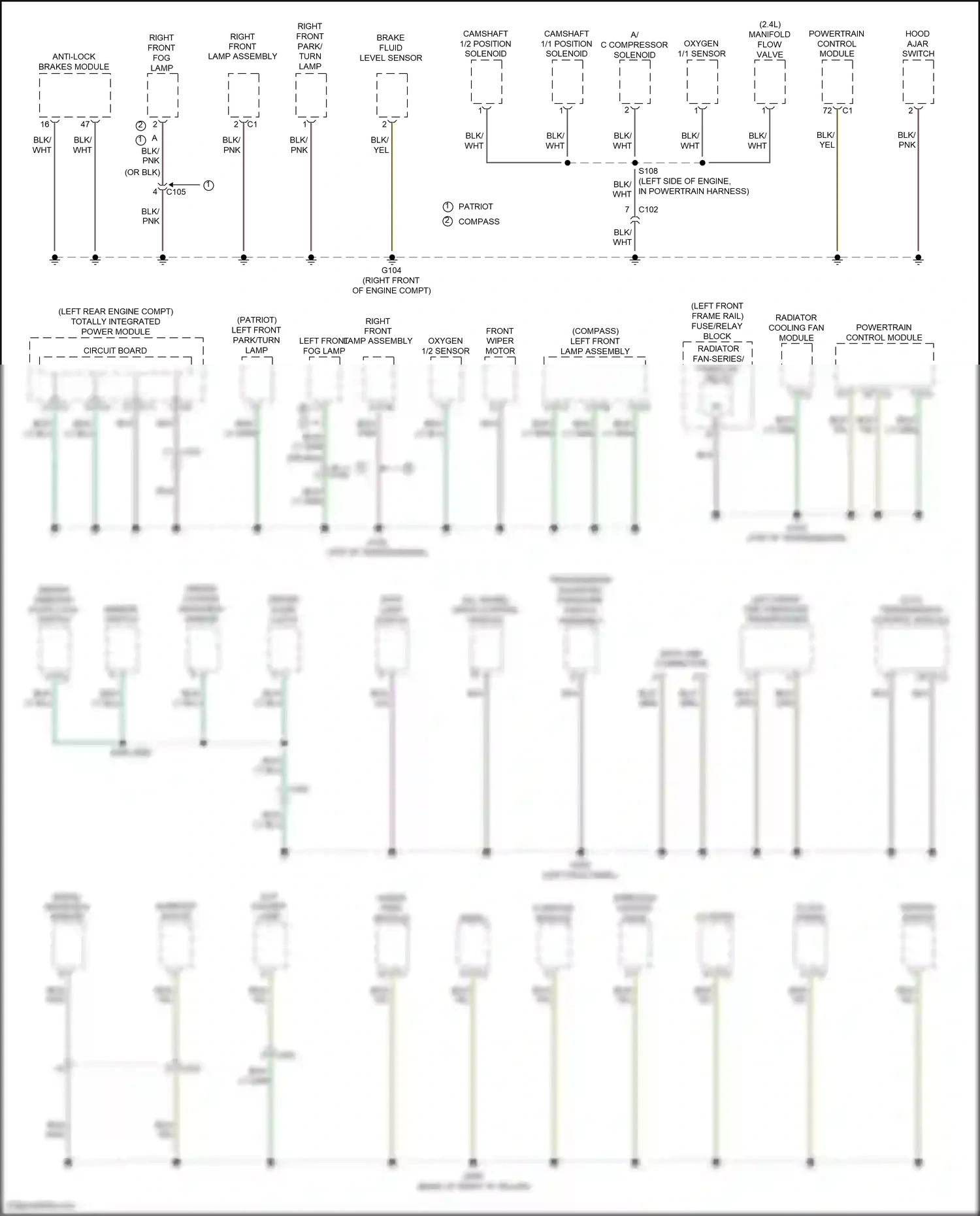 Jeep Compass I facelift (2010-2013) ignition switch wiring diagram  (3 of 6)