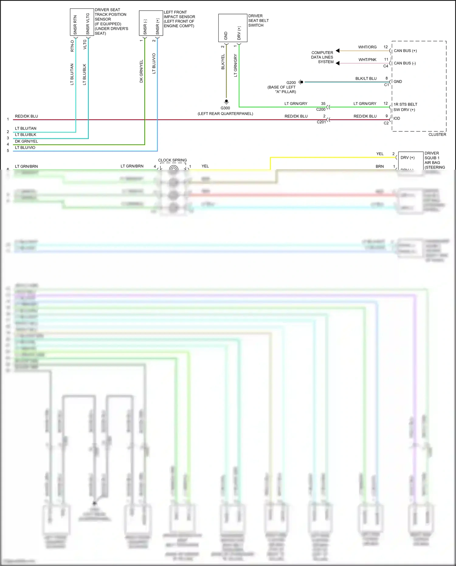 Jeep Compass I facelift (2010-2013) left front impact sensor wiring diagram  (1 of 1)