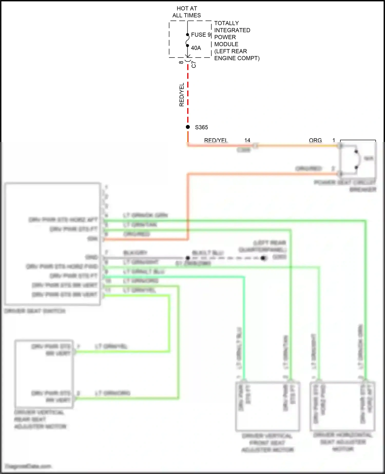 Jeep Compass I facelift (2010-2013) (left rear engine compt) wiring diagram  (7 of 45)