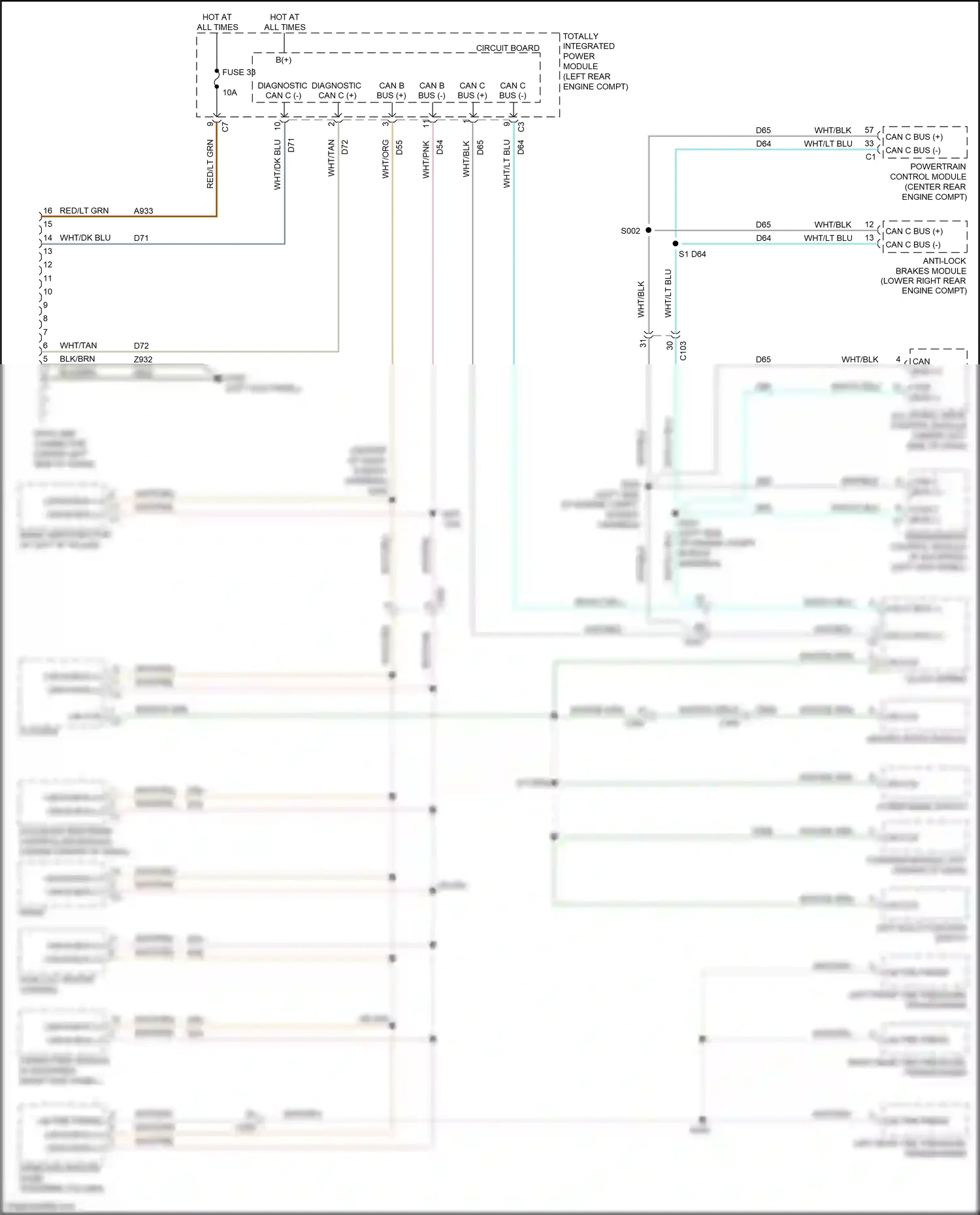 Jeep Compass I facelift (2010-2013) (left rear engine compt) wiring diagram  (3 of 45)