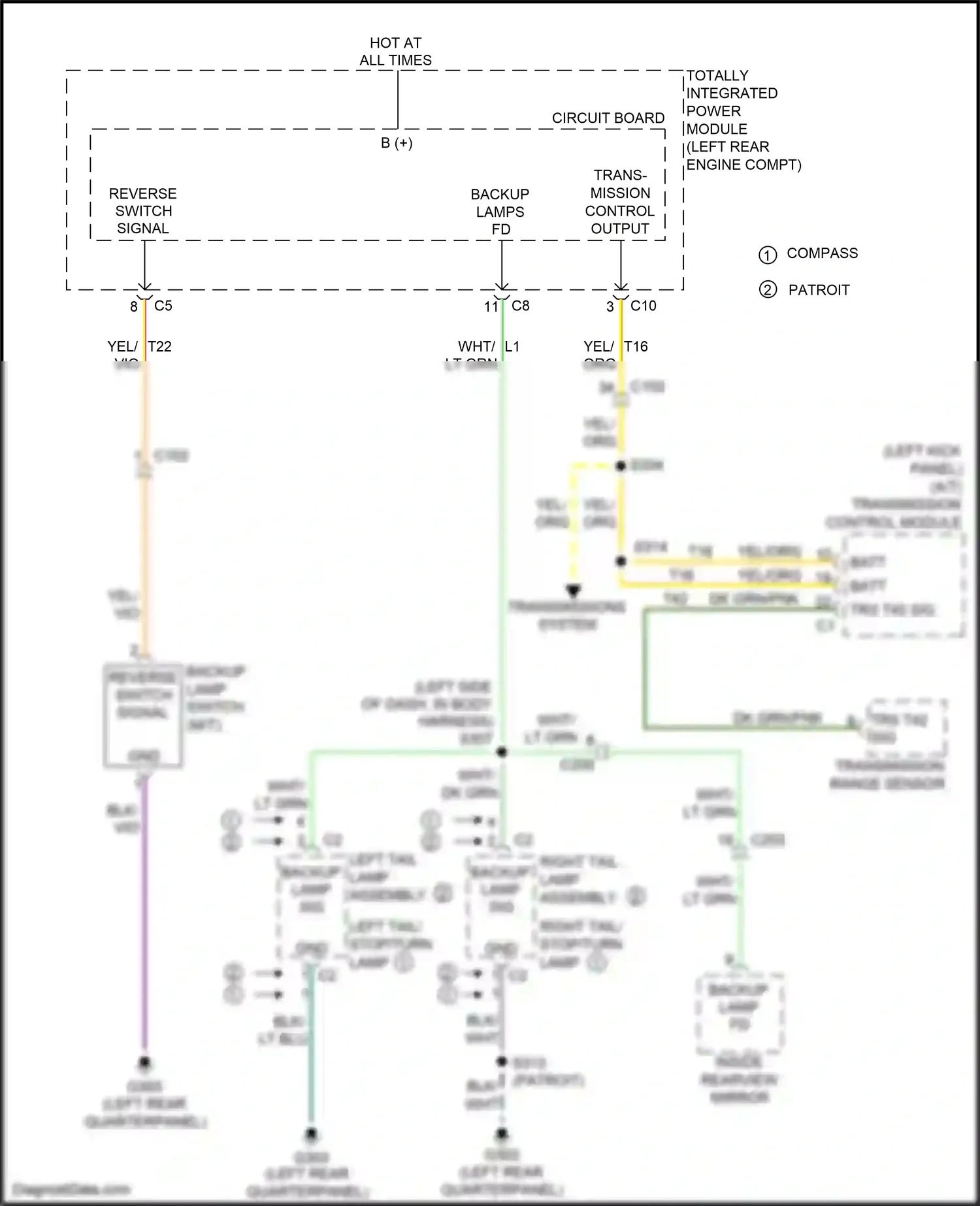 Jeep Compass I facelift (2010-2013) (left rear engine compt) wiring diagram  (24 of 45)
