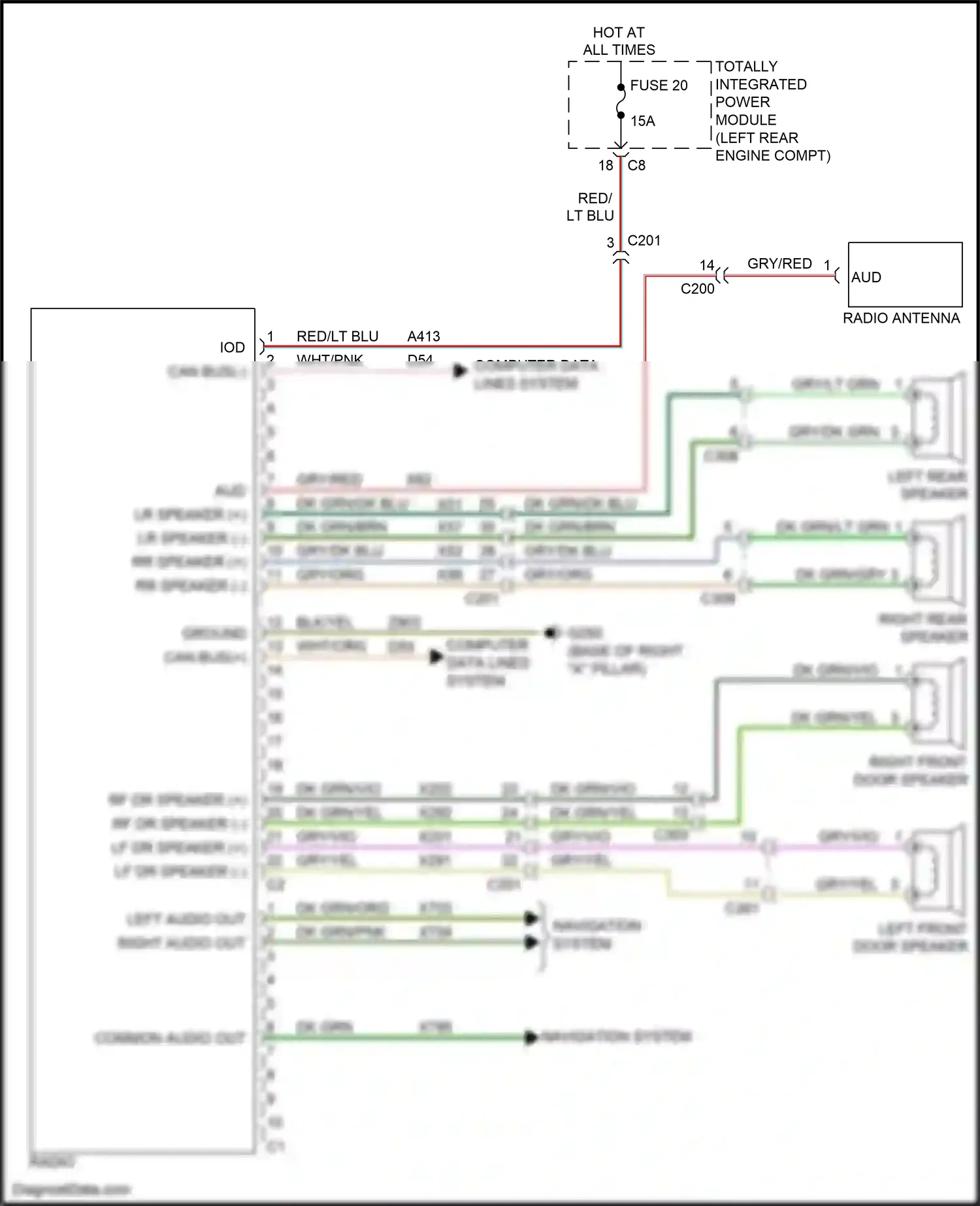 Jeep Compass I facelift (2010-2013) (left rear engine compt) wiring diagram  (18 of 45)