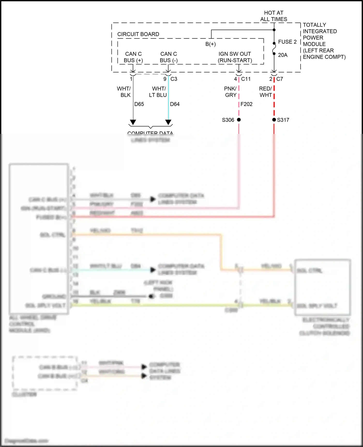 Jeep Compass I facelift (2010-2013) (left rear engine compt) wiring diagram  (33 of 45)
