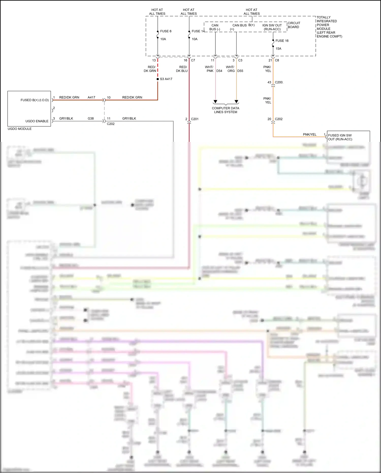 Jeep Compass I facelift (2010-2013) (left rear engine compt) wiring diagram  (16 of 45)