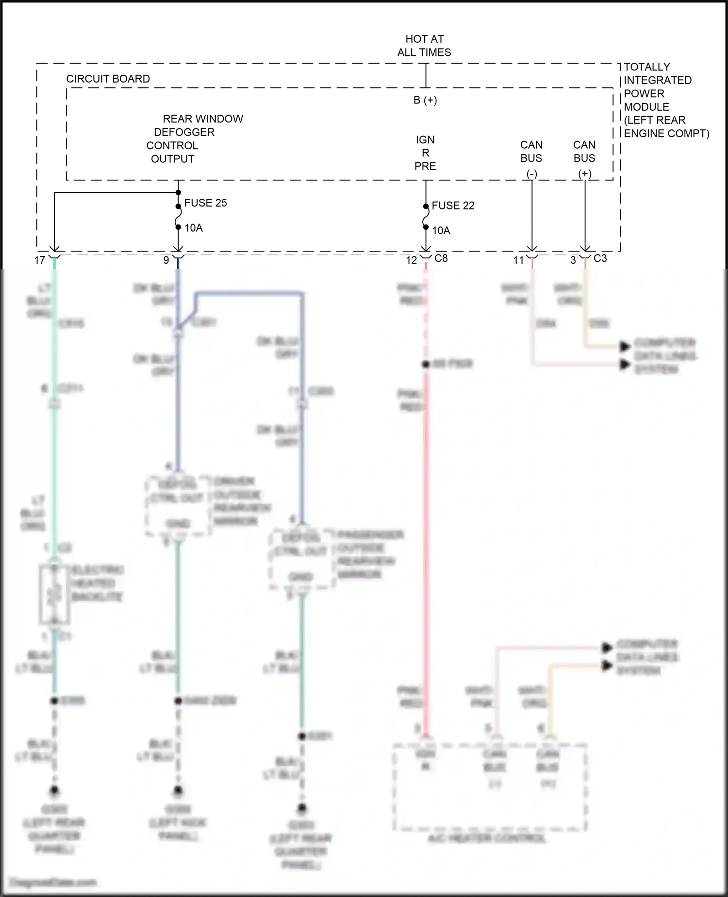 Jeep Compass I facelift (2010-2013) (left rear engine compt) wiring diagram  (34 of 45)