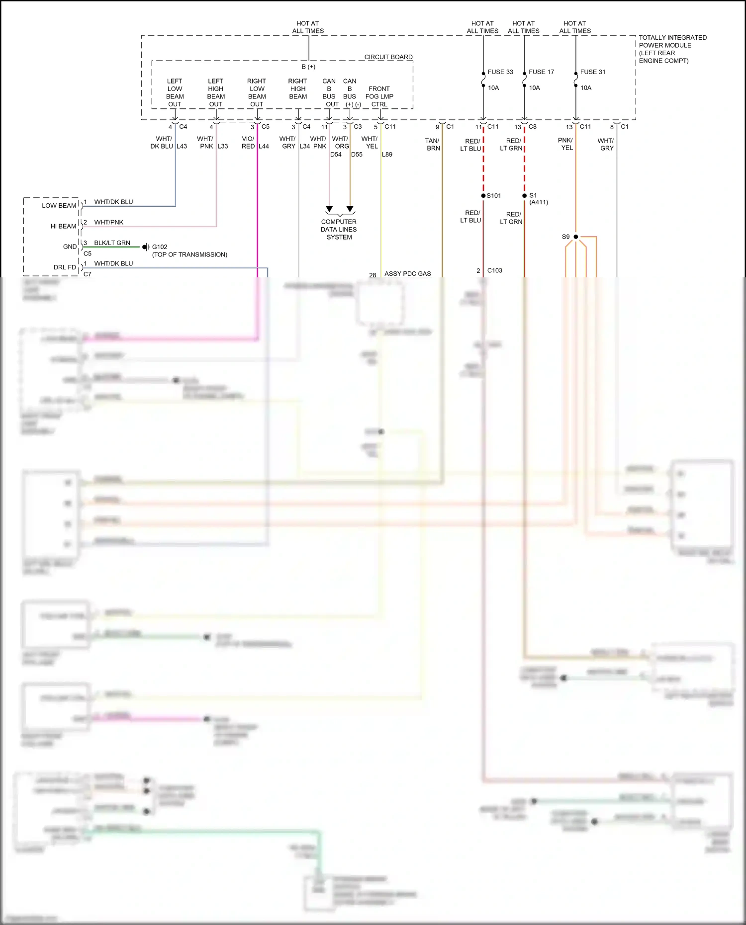 Jeep Compass I facelift (2010-2013) (left rear engine compt) wiring diagram  (15 of 45)