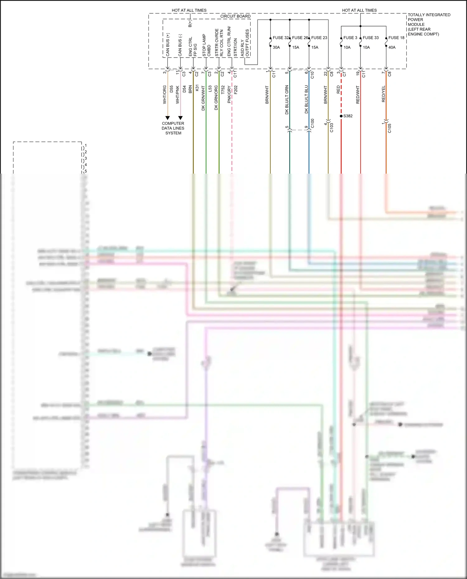 Jeep Compass I facelift (2010-2013) (left rear engine compt) wiring diagram  (42 of 45)