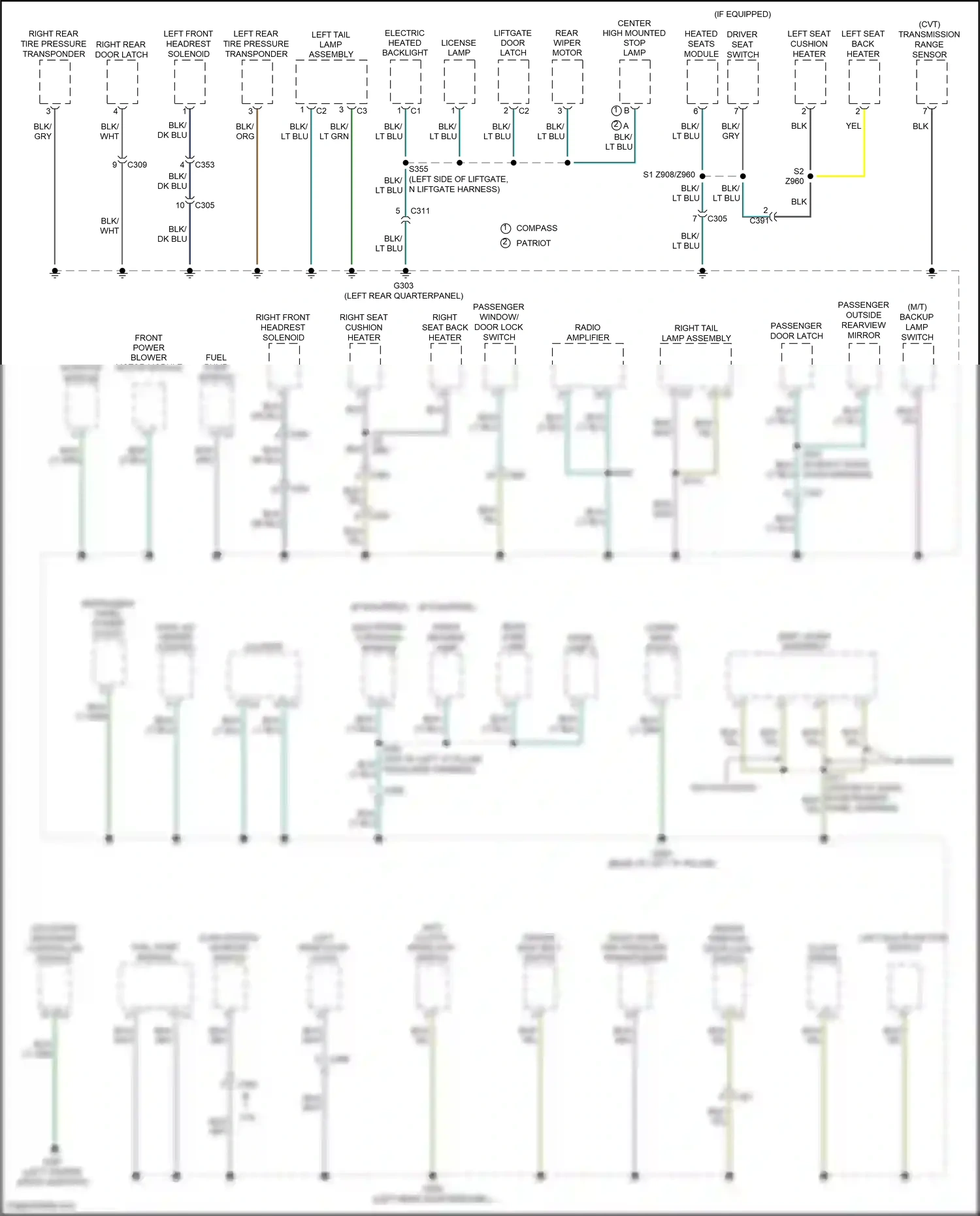 Jeep Compass I facelift (2010-2013) occupant restraint controller module wiring diagram  (2 of 4)