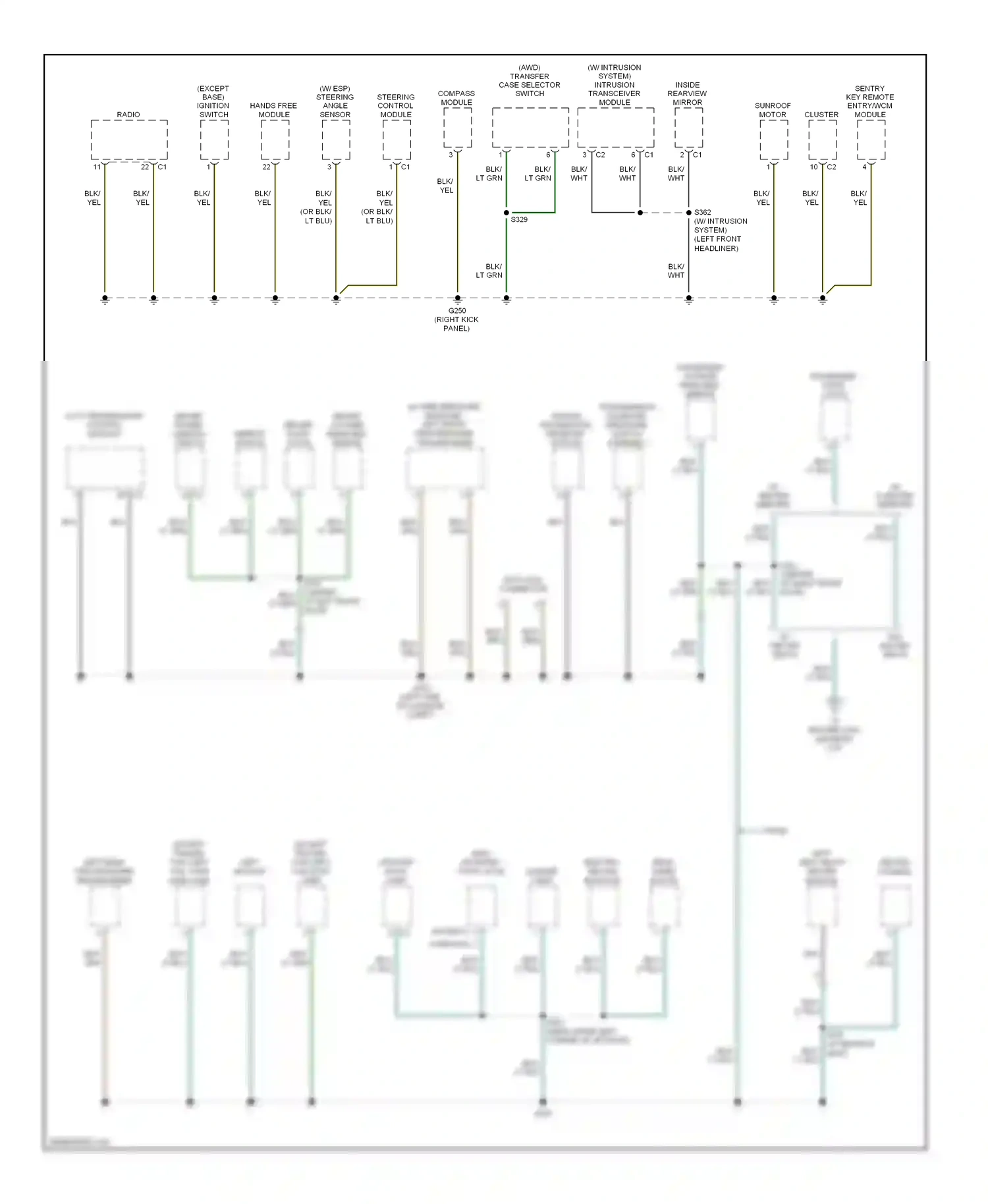 Jeep Compass I (2006-2010) cluster wiring diagram  (6 of 27)