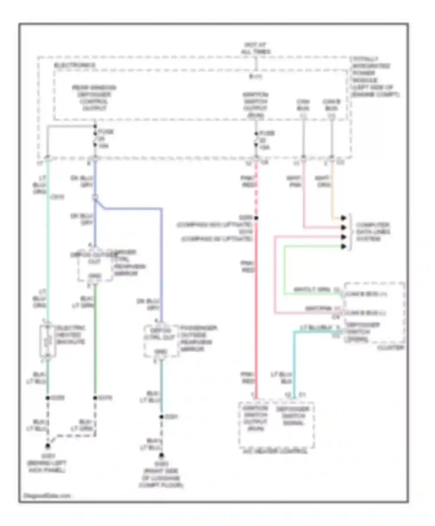 Wiring diagram driver defog outside ctrl out rearview mirror gnd for Jeep Compass I (2006-2010) (1 of 1)