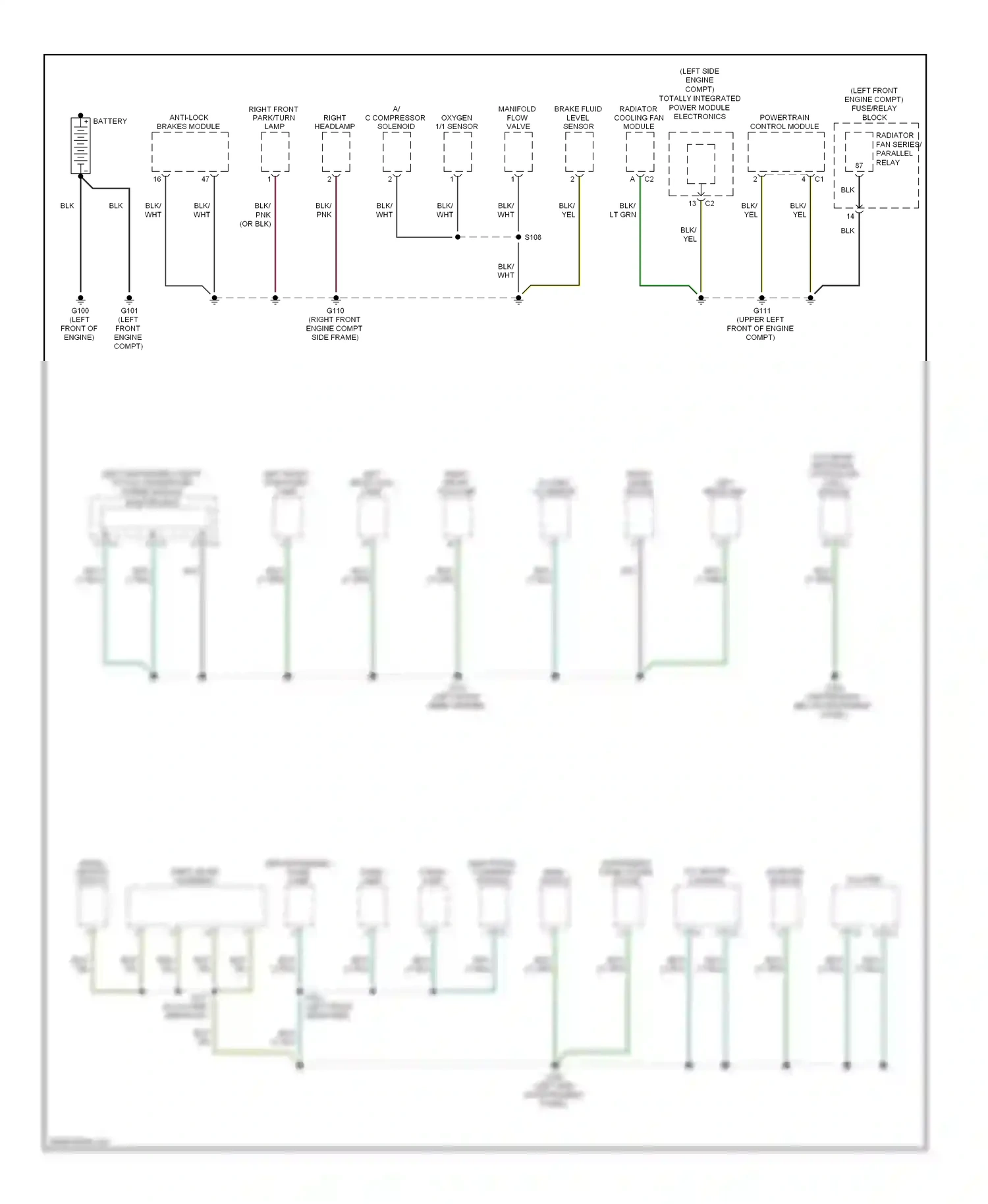 Jeep Compass I (2006-2010) (left (left front of front engine) engine compt) wiring diagram  (1 of 1)