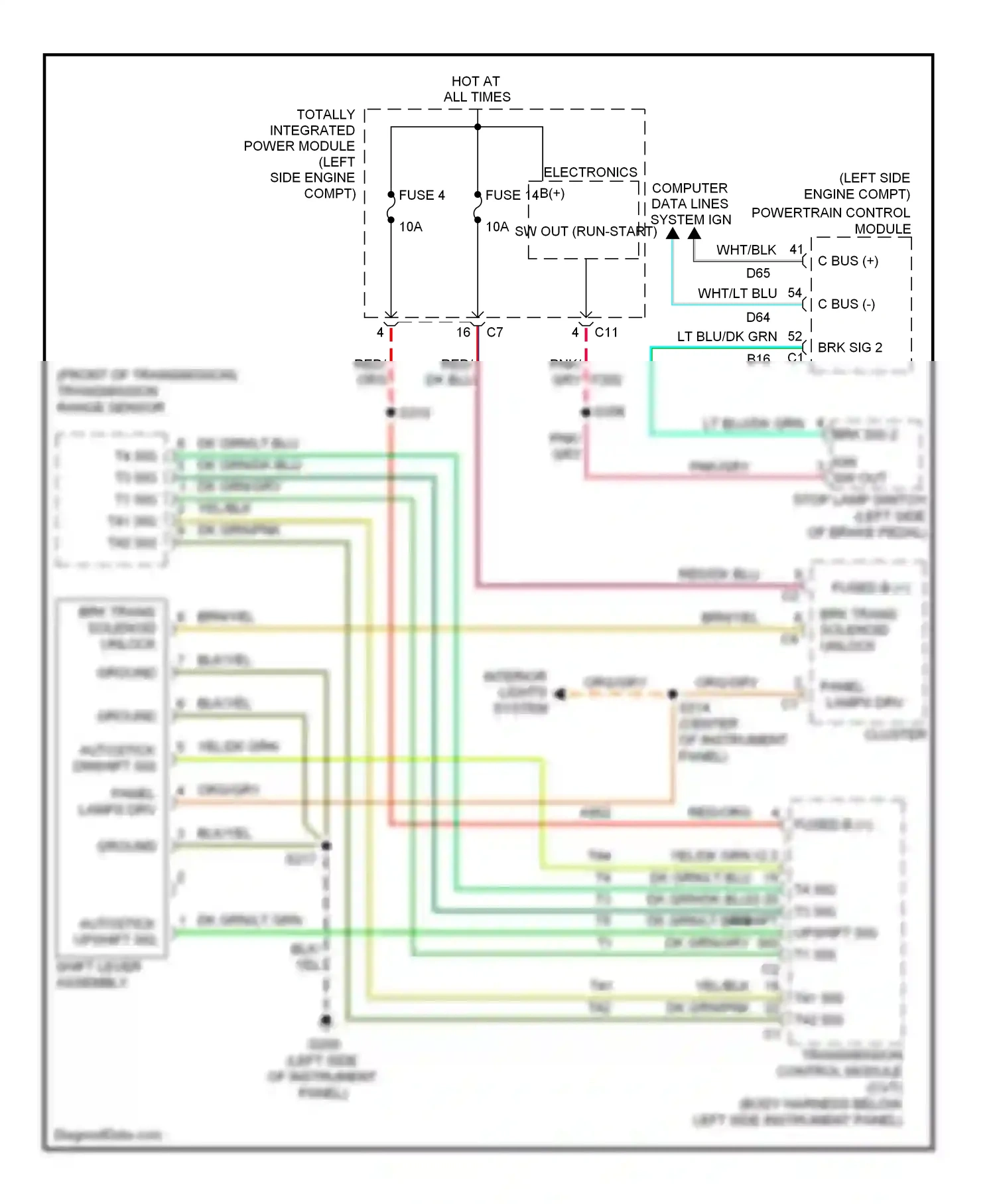 Jeep Compass I (2006-2010) (left side engine compt) powertrain control module wiring diagram  (2 of 3)