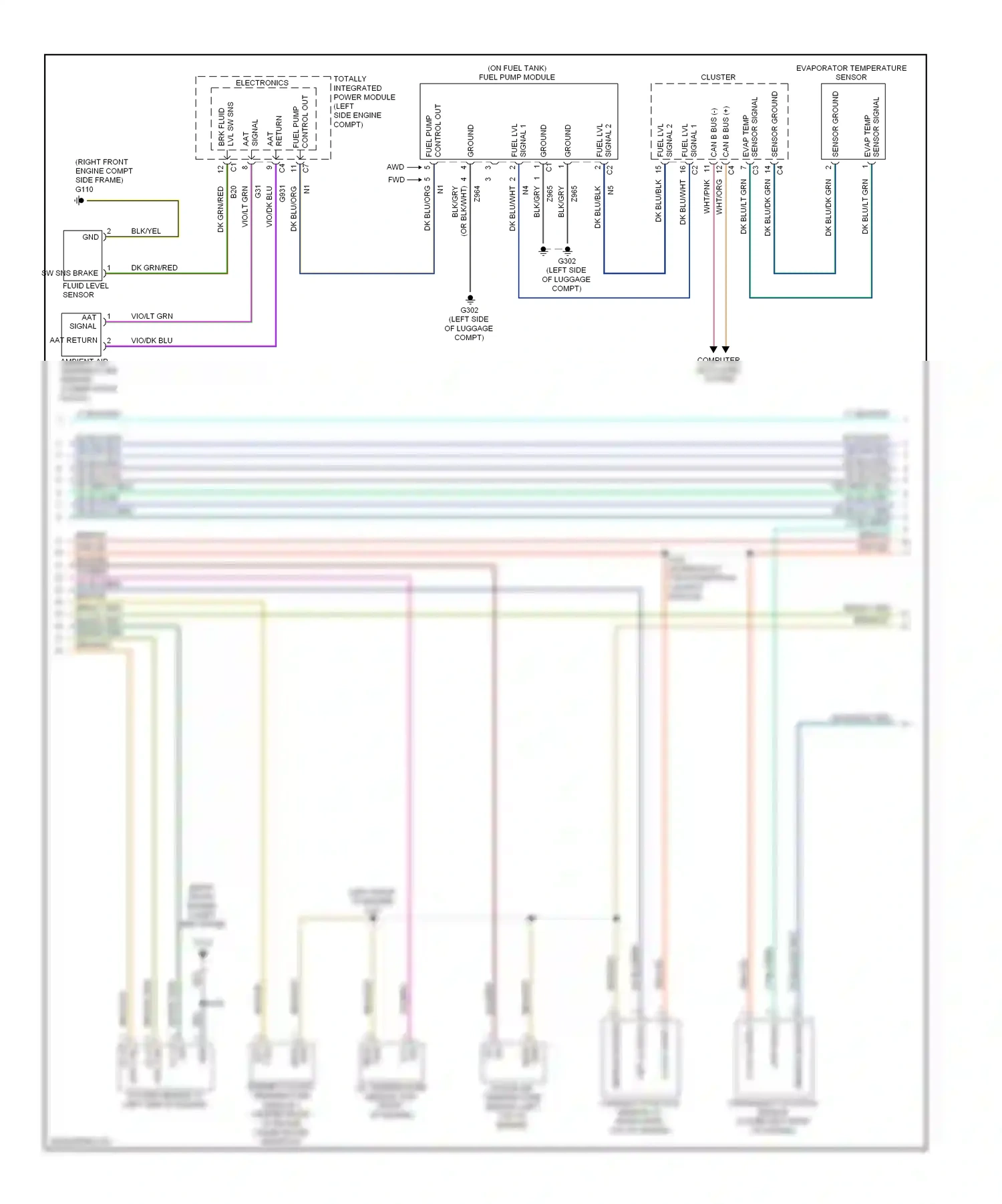 Jeep Compass I (2006-2010) module wiring diagram  (1 of 2)