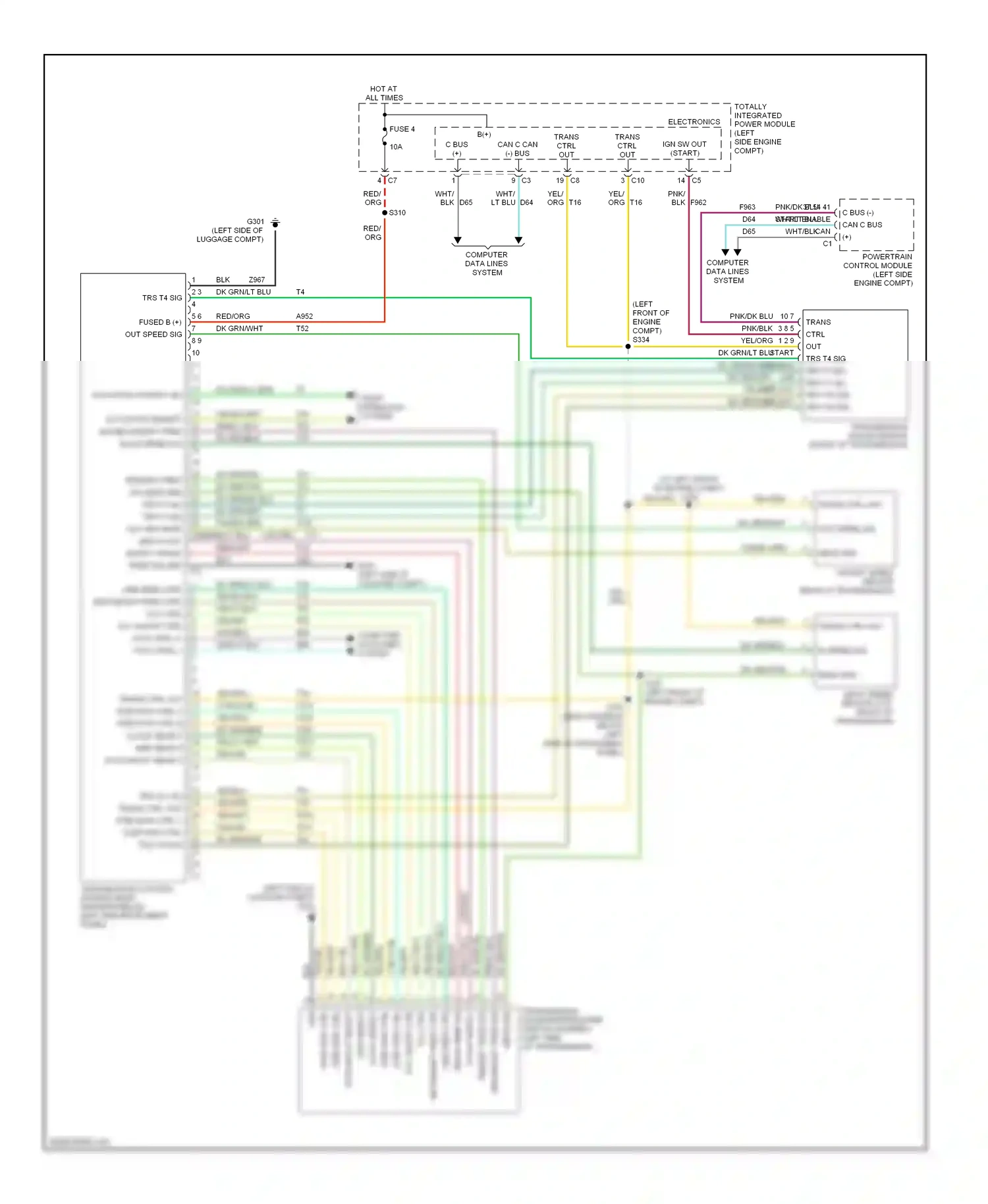 Jeep Compass I (2006-2010) powertrain control module (left side engine compt) wiring diagram  (1 of 9)