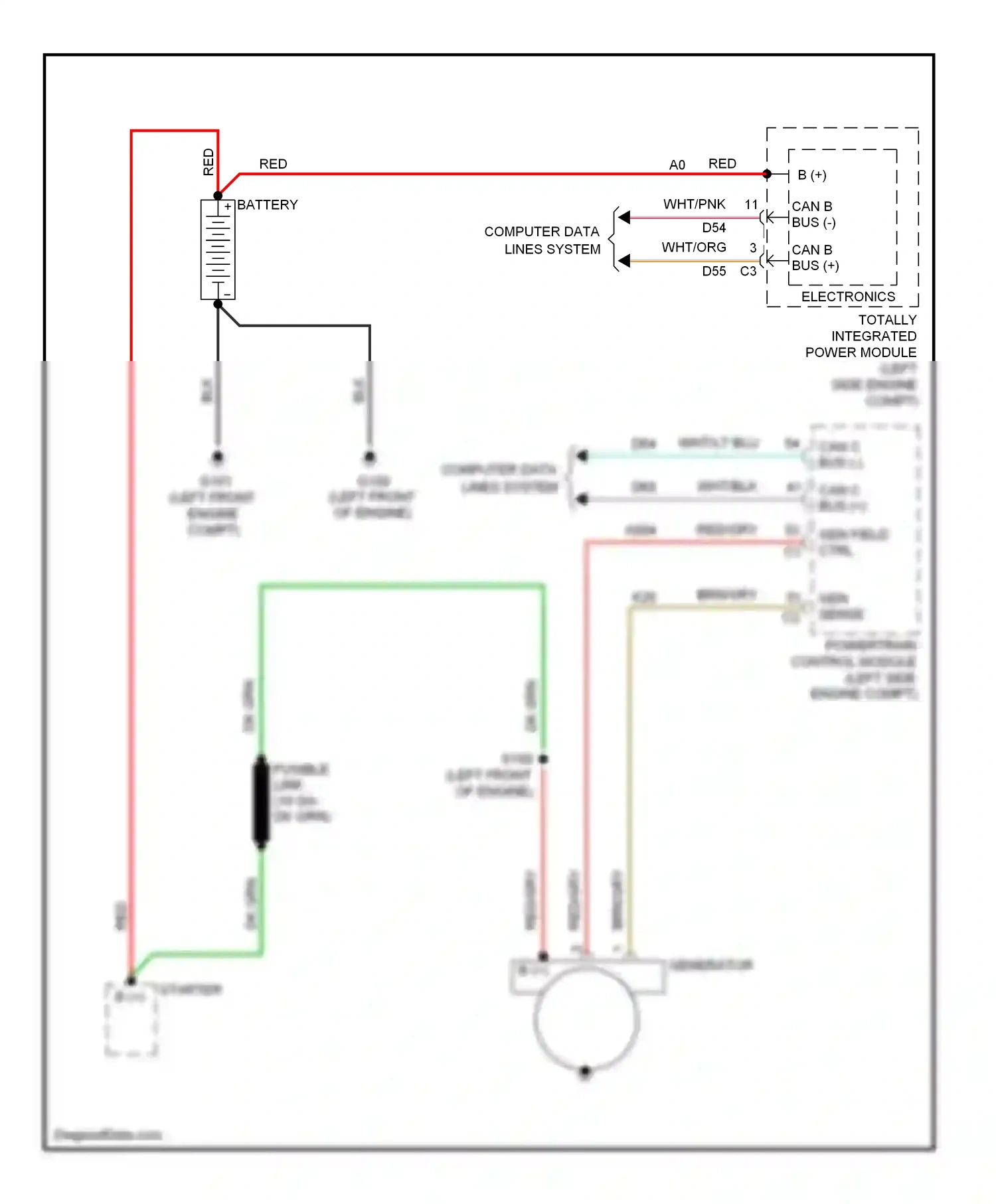 Jeep Compass I (2006-2010) powertrain control module (left side engine compt) wiring diagram  (2 of 9)