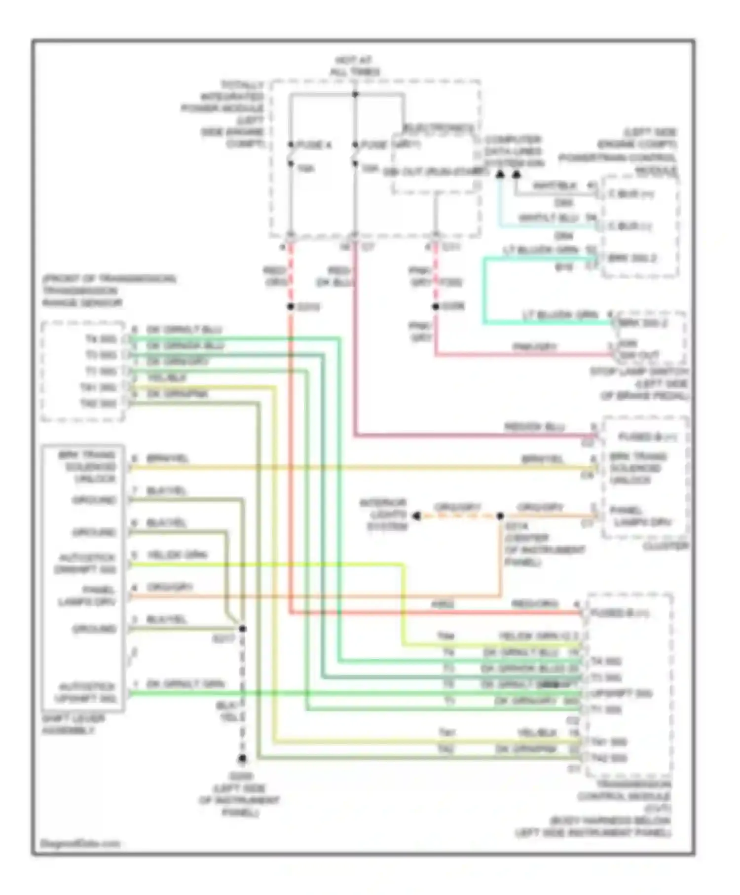 Wiring diagram red/org for Jeep Compass I (2006-2010) (3 of 4)