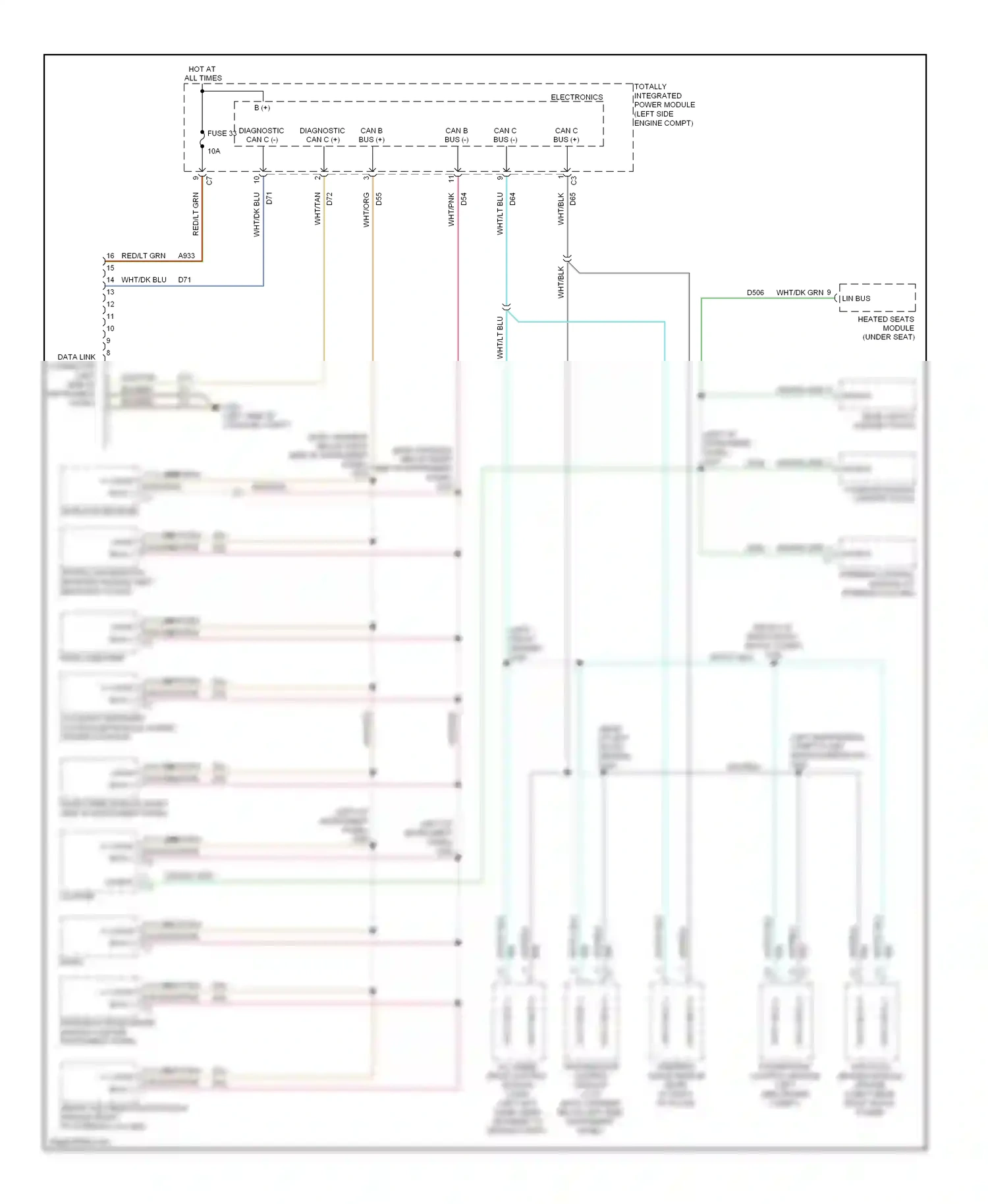 Jeep Compass I (2006-2010) steering control module (at steering column) wiring diagram  (1 of 12)