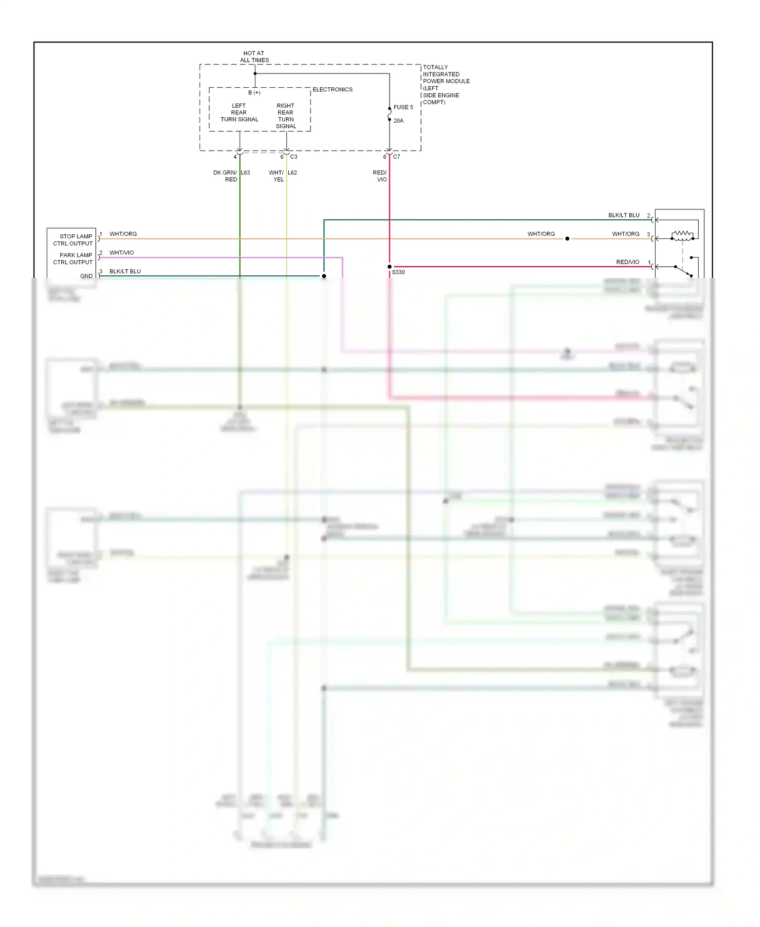 Jeep Compass I (2006-2010) totally integrated power module (left side engine compt) wiring diagram  (19 of 33)