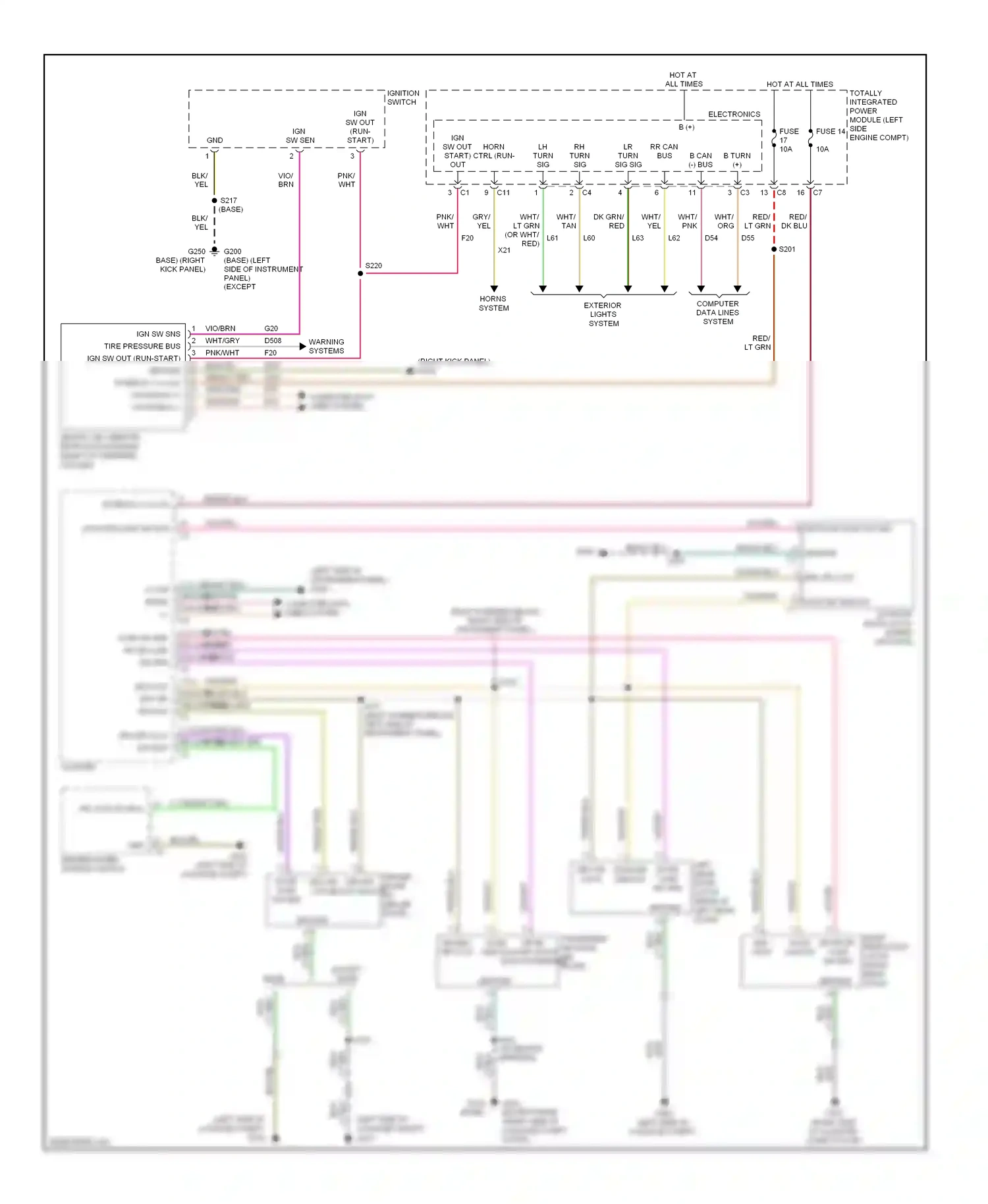 Jeep Compass I (2006-2010) totally integrated power module (left side engine compt) wiring diagram  (2 of 33)
