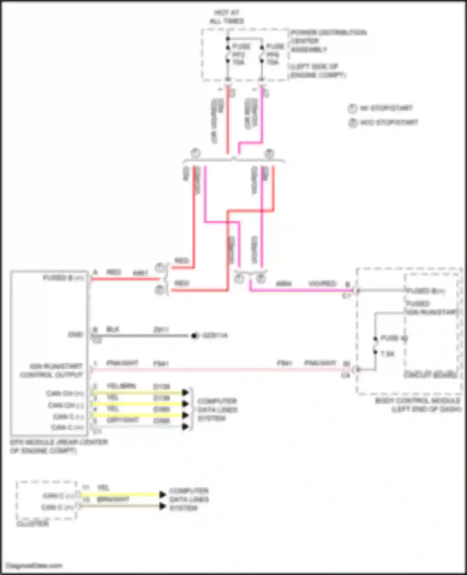 Compass Jeep II facelift (2020-2024): Electronic power steering circuit