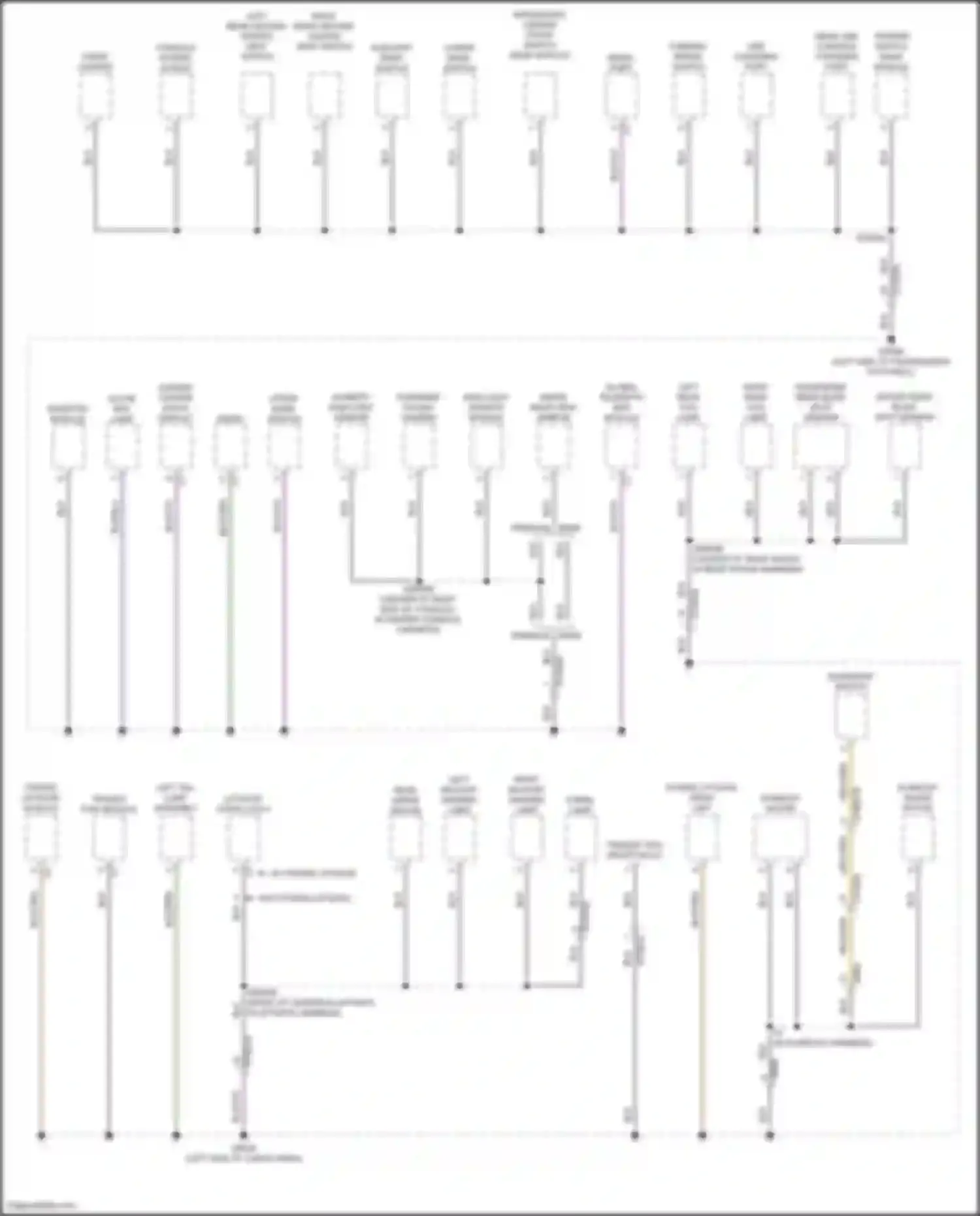 Compass Jeep II facelift (2020-2024): Ground distribution circuit (1 of 4)