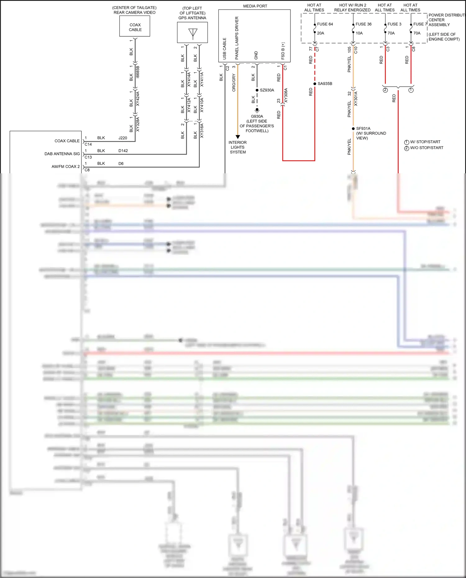 Jeep Compass II facelift (2020-2024) central vision processing module wiring diagram  (5 of 8)