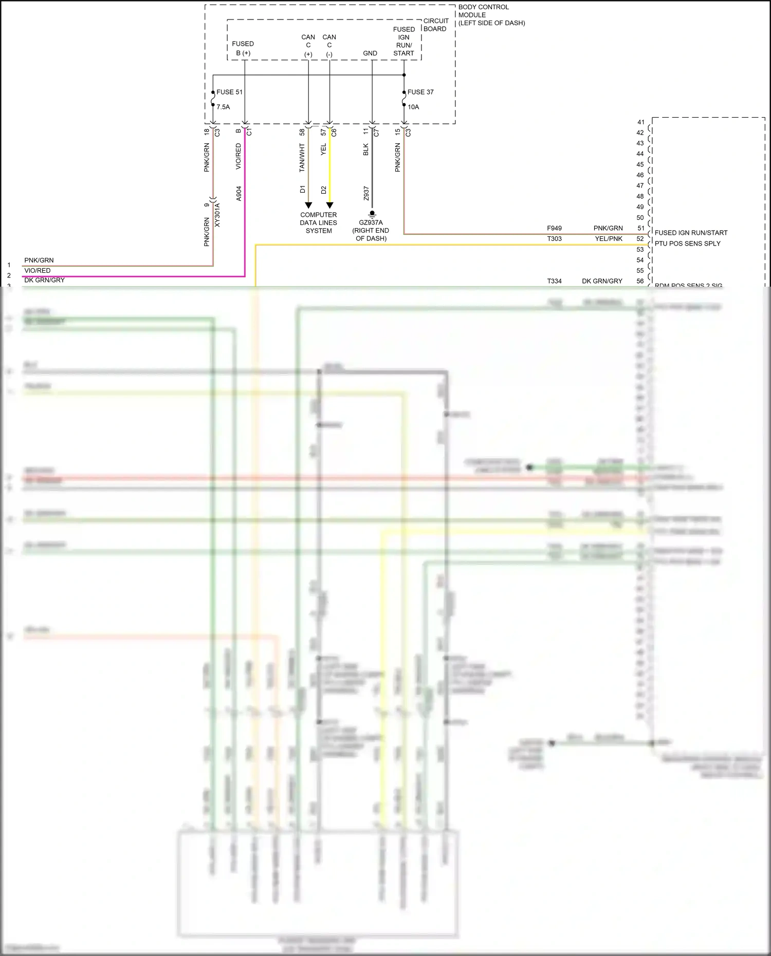 Jeep Compass II facelift (2020-2024) drivetrain control module wiring diagram  (5 of 5)