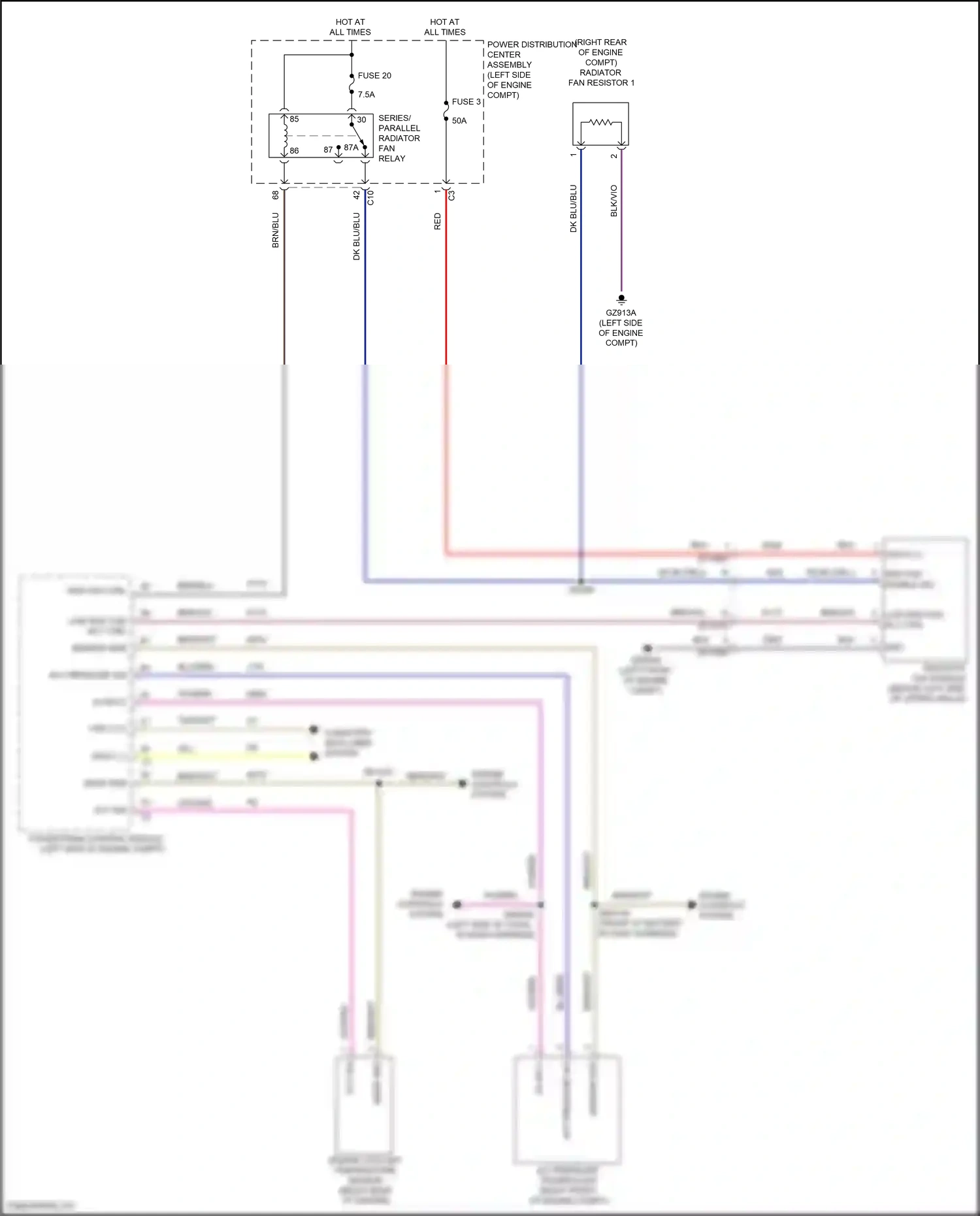 Jeep Compass II facelift (2020-2024) engine coolant temperature sensor wiring diagram  (2 of 3)