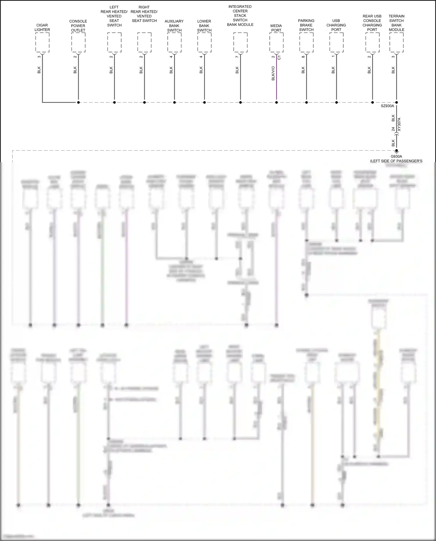 Jeep Compass II facelift (2020-2024) screen center stack display wiring diagram  (2 of 2)