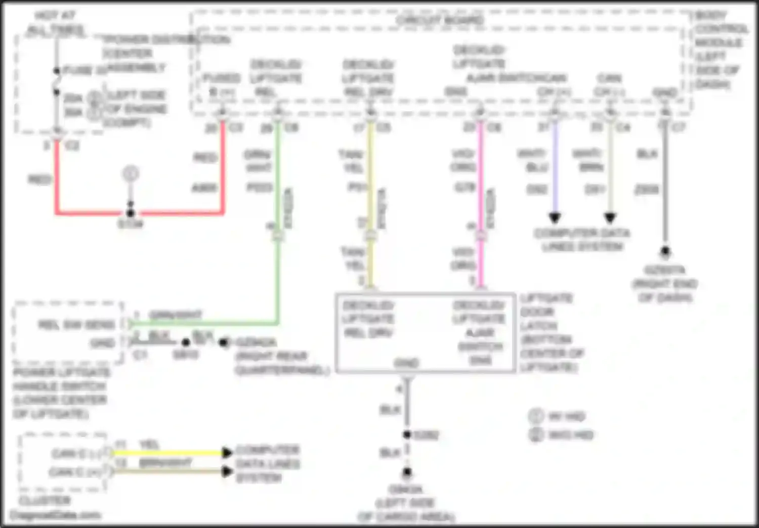 Wiring diagram hot at all times for Jeep Compass II (2016-2022) (22 of 68)