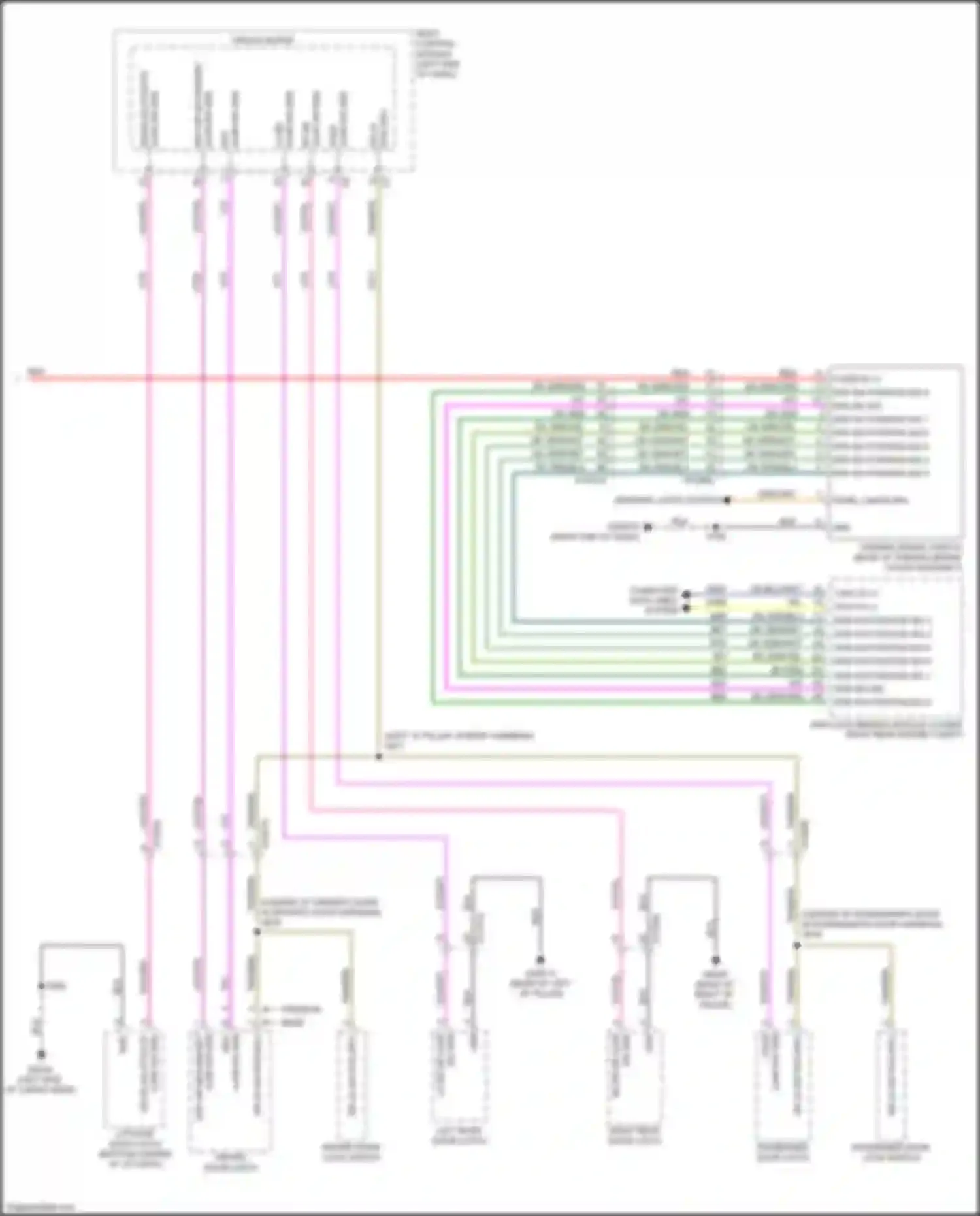 Wiring diagram passenger door lock switch for Jeep Compass II (2016-2022) (2 of 6)