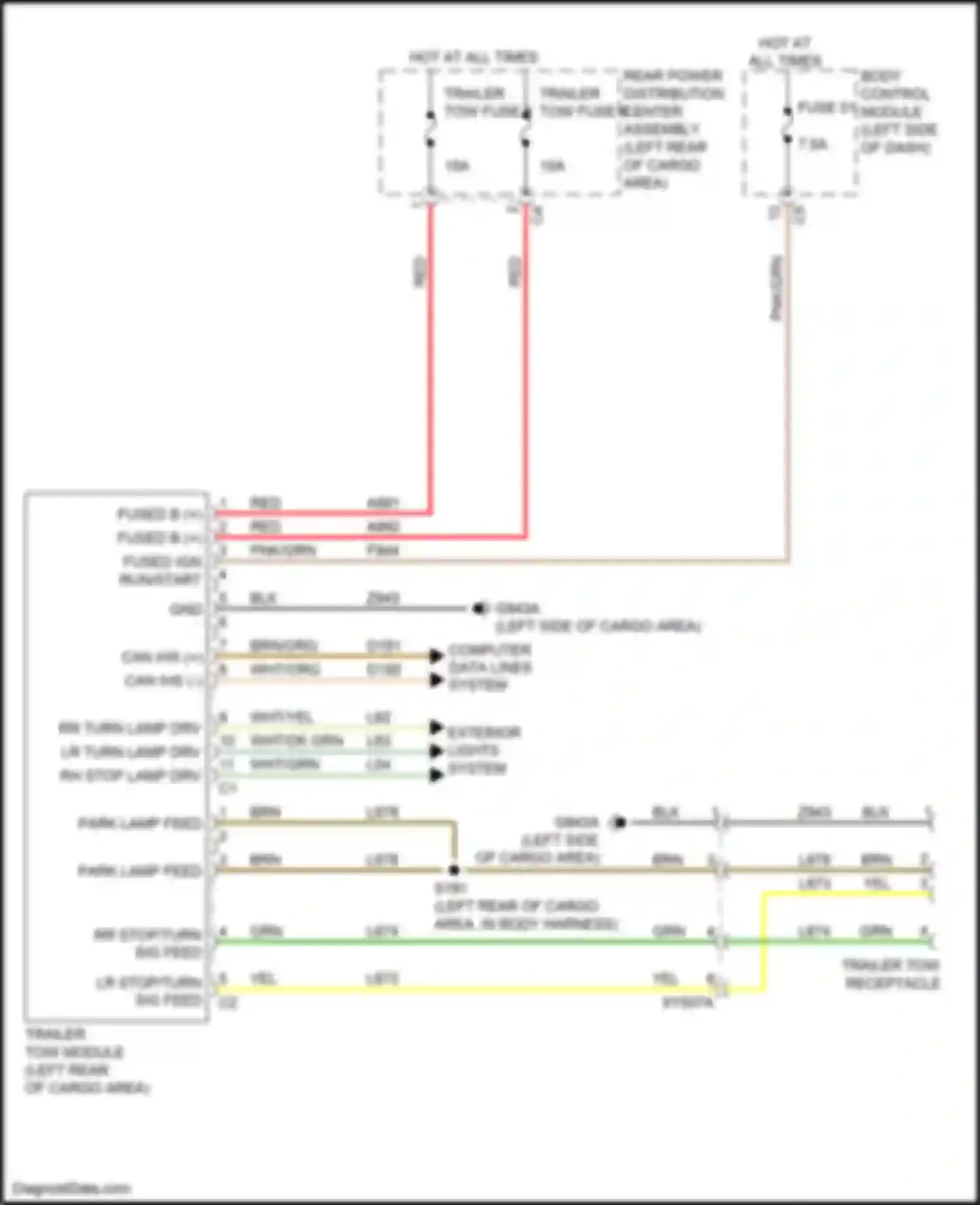 Wiring diagram rear power distribution center assembly for Jeep Compass II (2016-2022) (10 of 13)