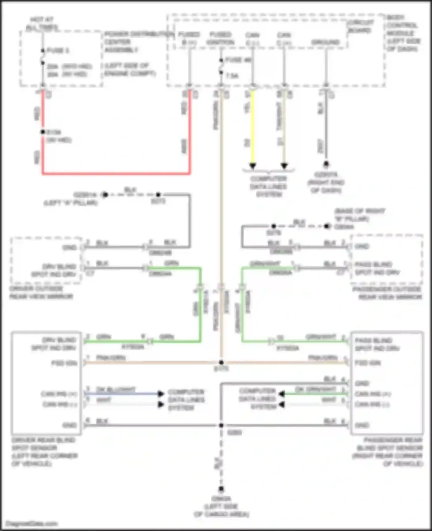 Wiring diagram w/o hid w/ hid for Jeep Compass II (2016-2022) (1 of 5)