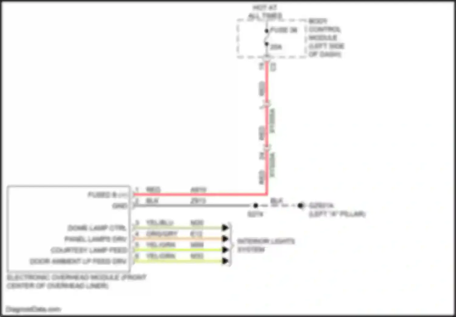 Wiring diagram yel/grn for Jeep Compass II (2016-2022) (6 of 6)