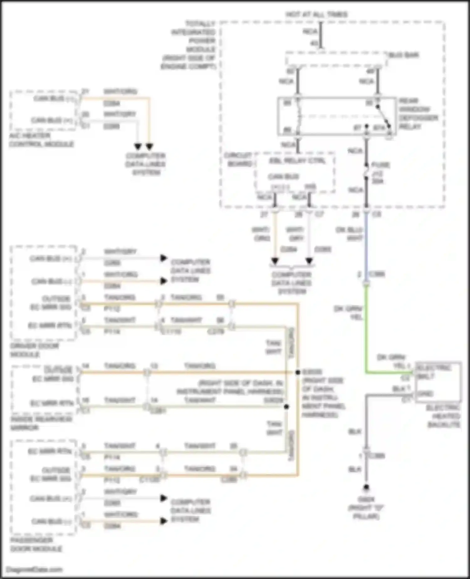 Grand Cherokee Jeep WK2 (2010-2013): Defoggers circuit
