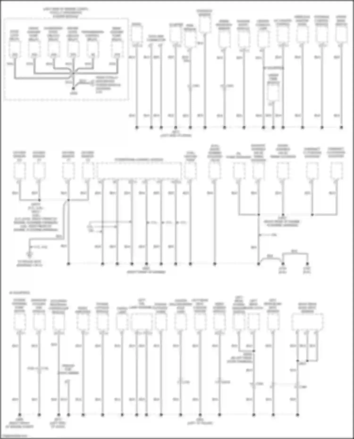 Grand Cherokee Jeep WK2 (2010-2013): Ground distribution circuit (2 of 3)