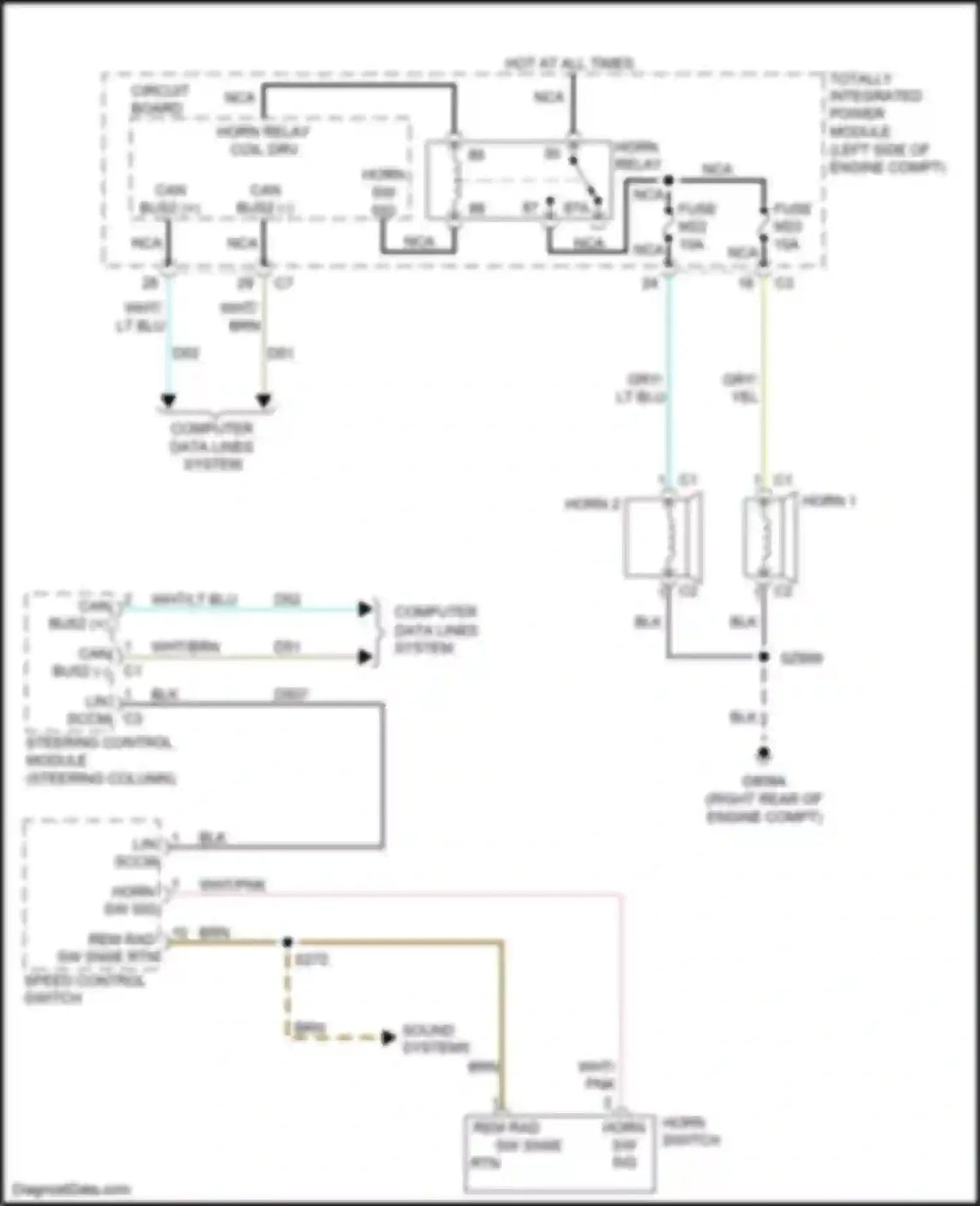 Grand Cherokee Jeep WK2 (2010-2013): Horn circuit