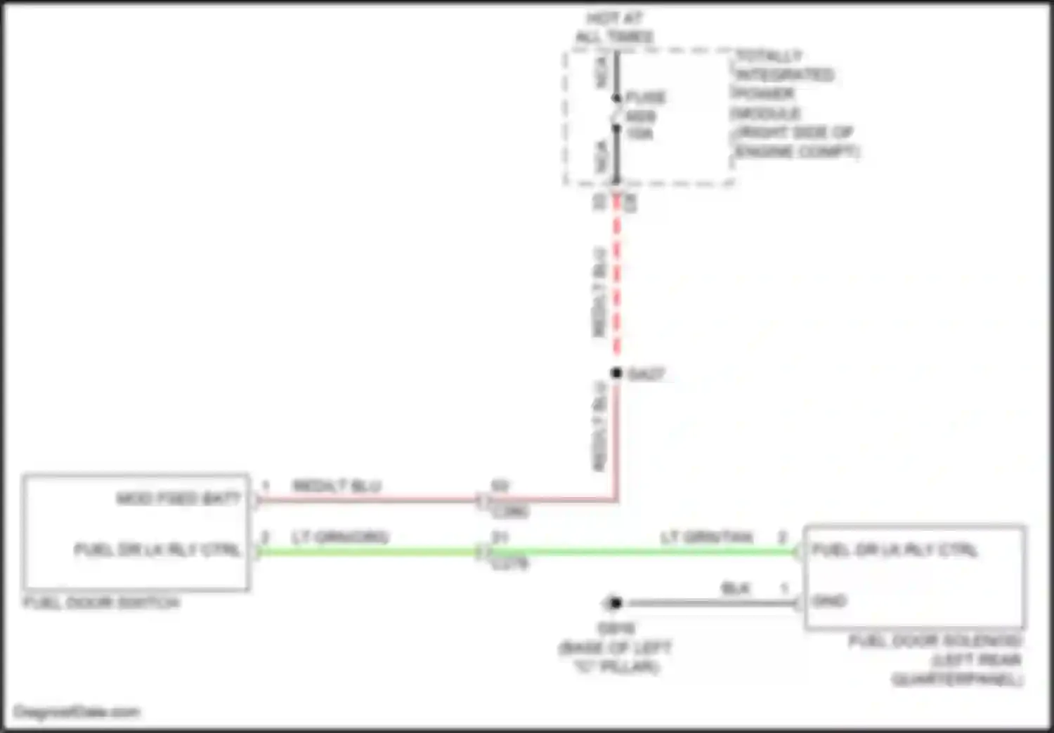 Grand Cherokee Jeep WK2 (2010-2013): Fuel door release circuit
