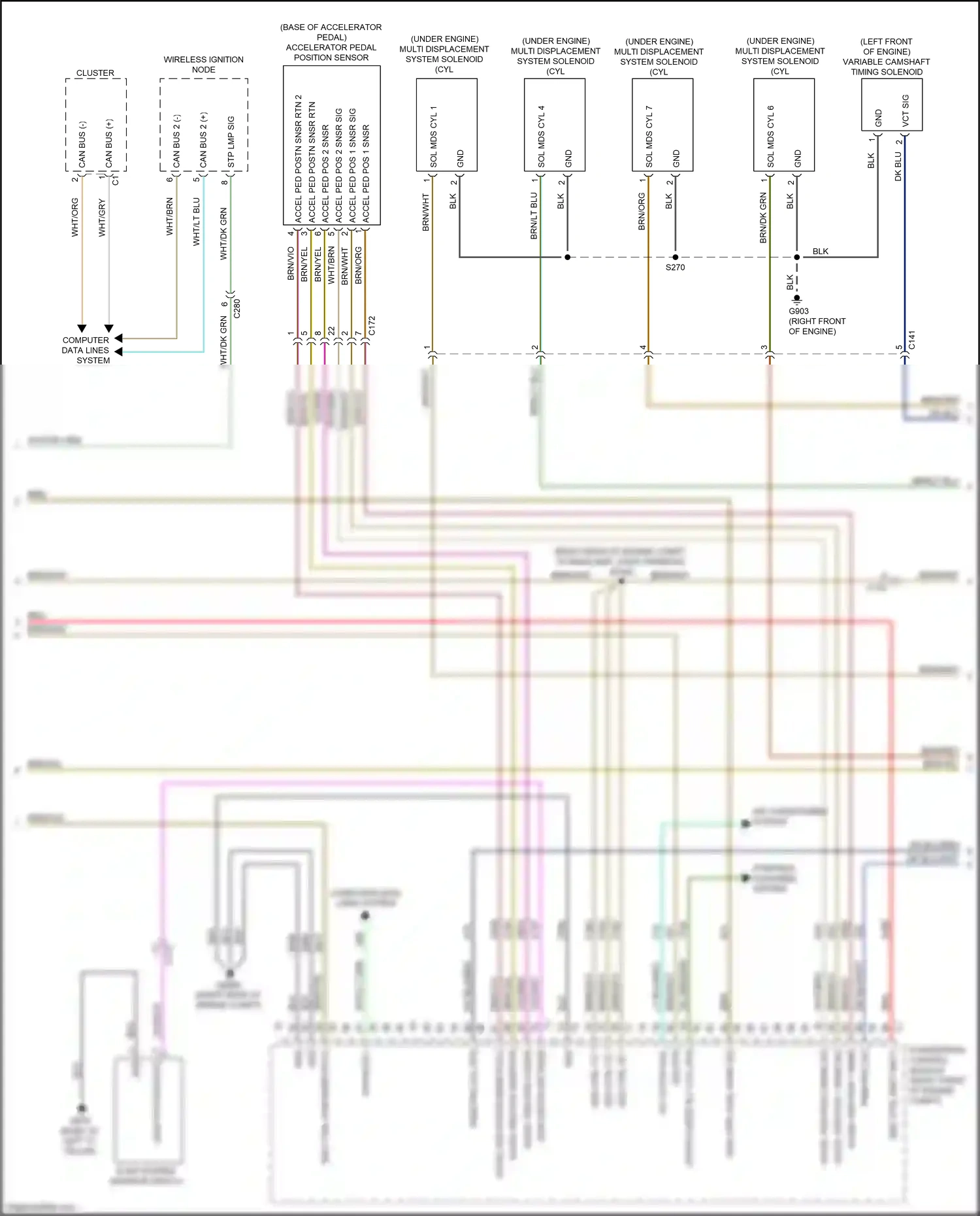 Wiring diagram accelerator pedal position sensor for Jeep Grand Cherokee WK2 (2010-2013) (3 of 3)