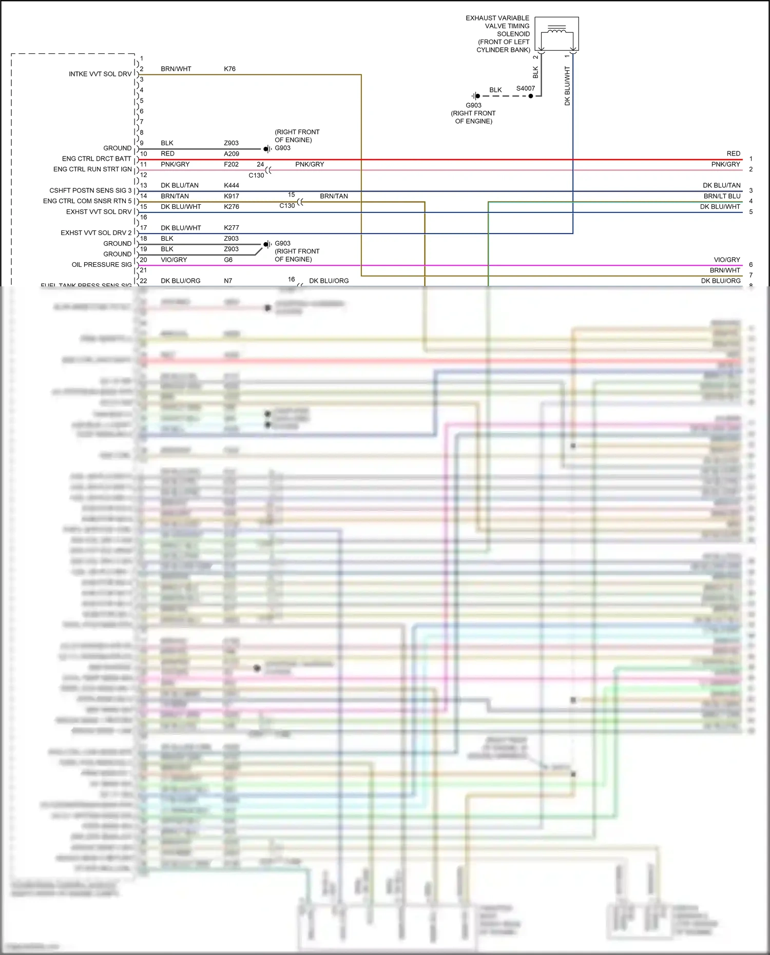 Wiring diagram knock sensor #2 for Jeep Grand Cherokee WK2 (2010-2013) (1 of 1)