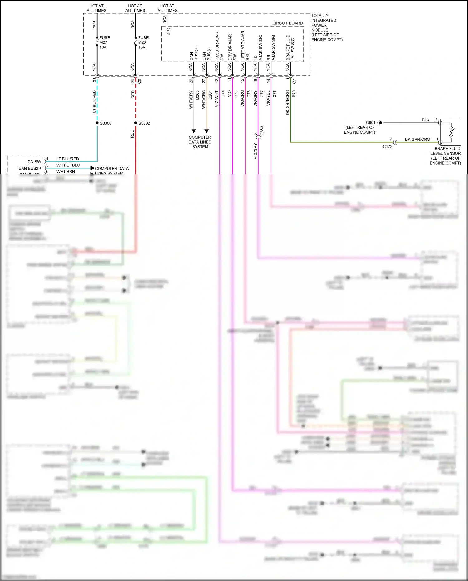 Wiring diagram occupant restraint controller module for Jeep Grand Cherokee WK2 (2010-2013) (1 of 6)