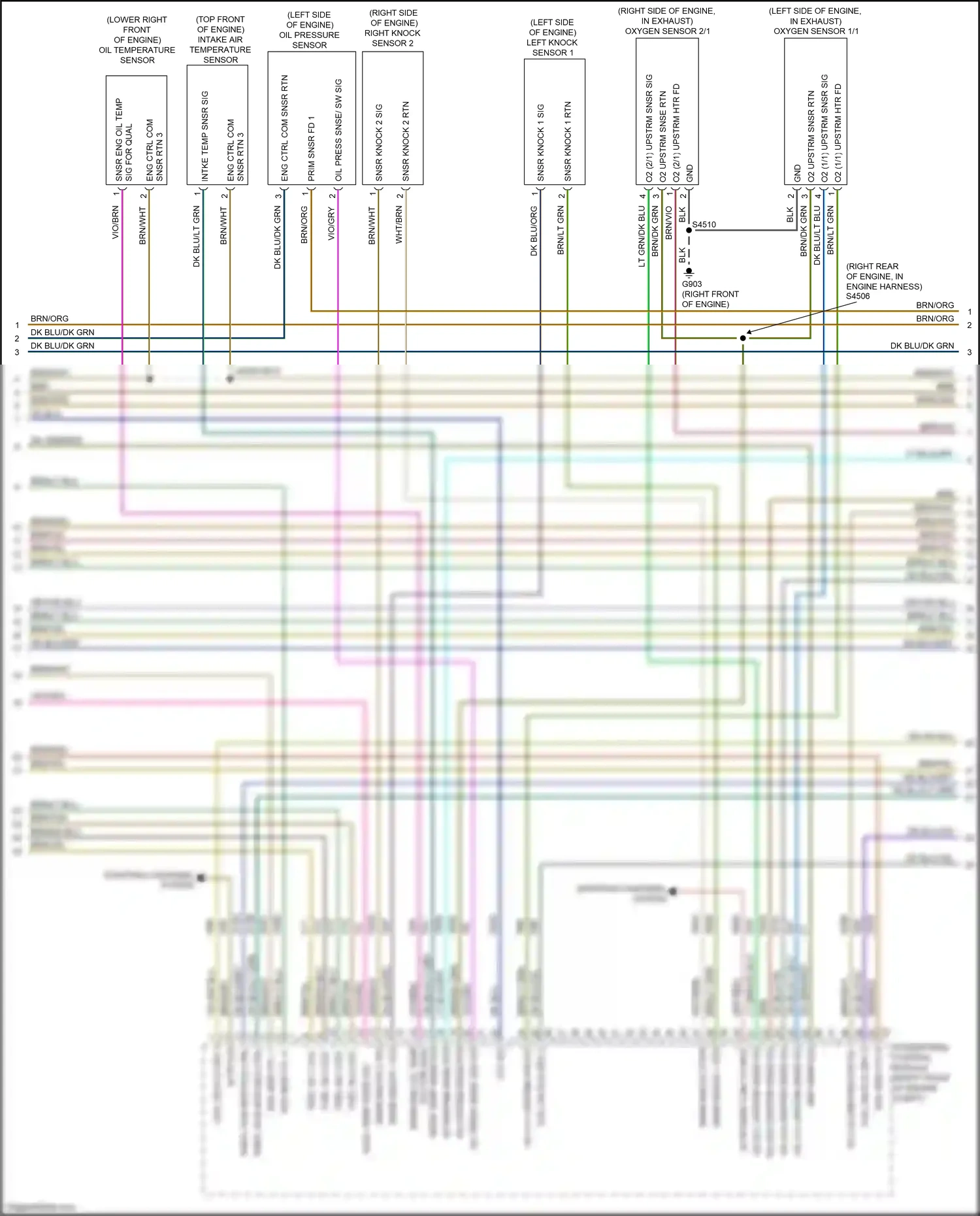 Wiring diagram right knock sensor 2 for Jeep Grand Cherokee WK2 (2010-2013) (2 of 2)