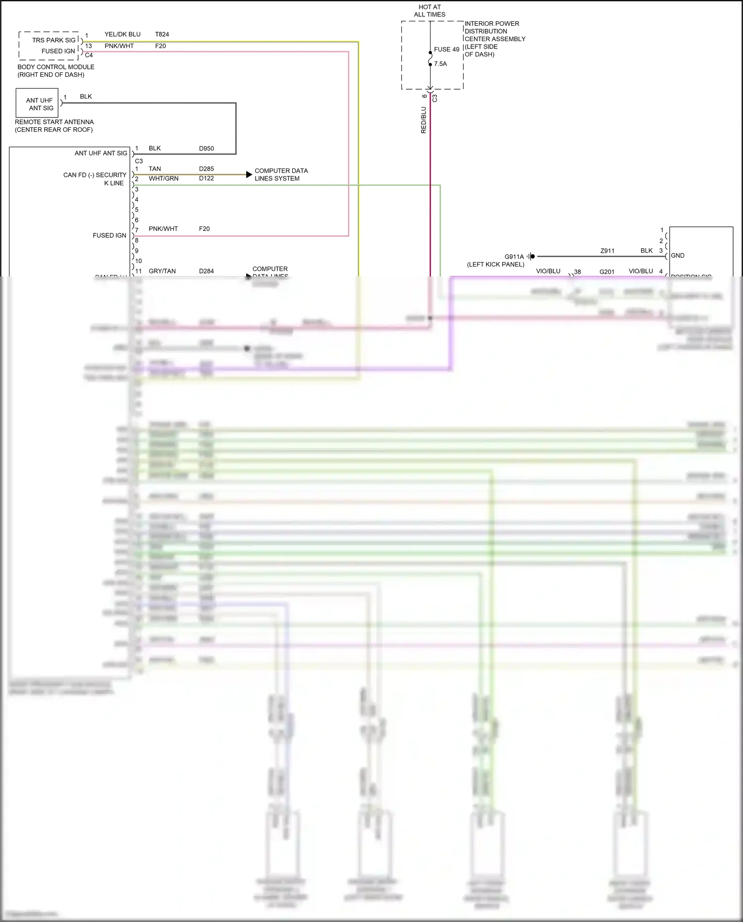 Wiring diagram keyless ignition node module for Jeep Grand Cherokee WL (2021-2024) (3 of 6)